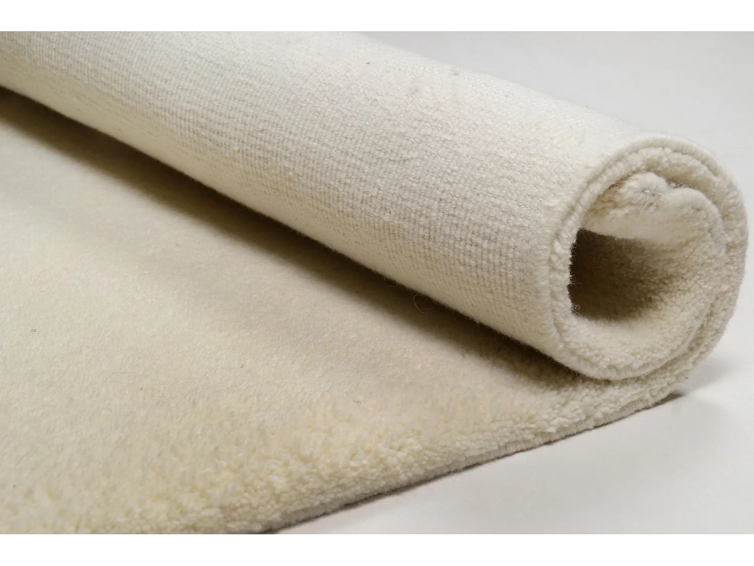 Tapis berbère noué à la main en laine 150x150 cm blanc Imaba Super