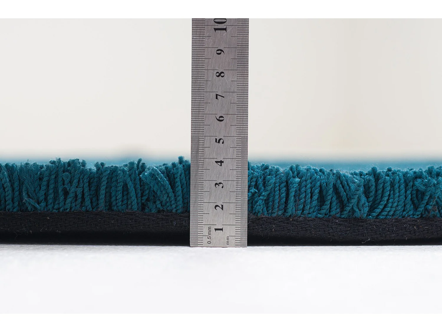 Tapis Shaggy tufté à la main 190x190 cm pétrole Cozy