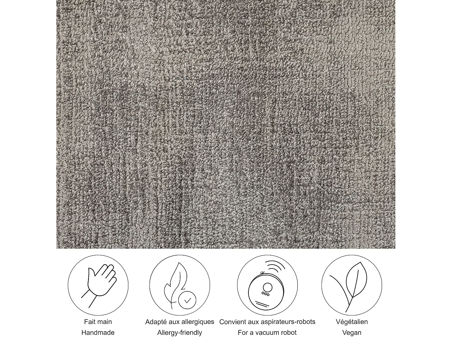 Tapis tissé à la main en viscose190x290 cm gris Star