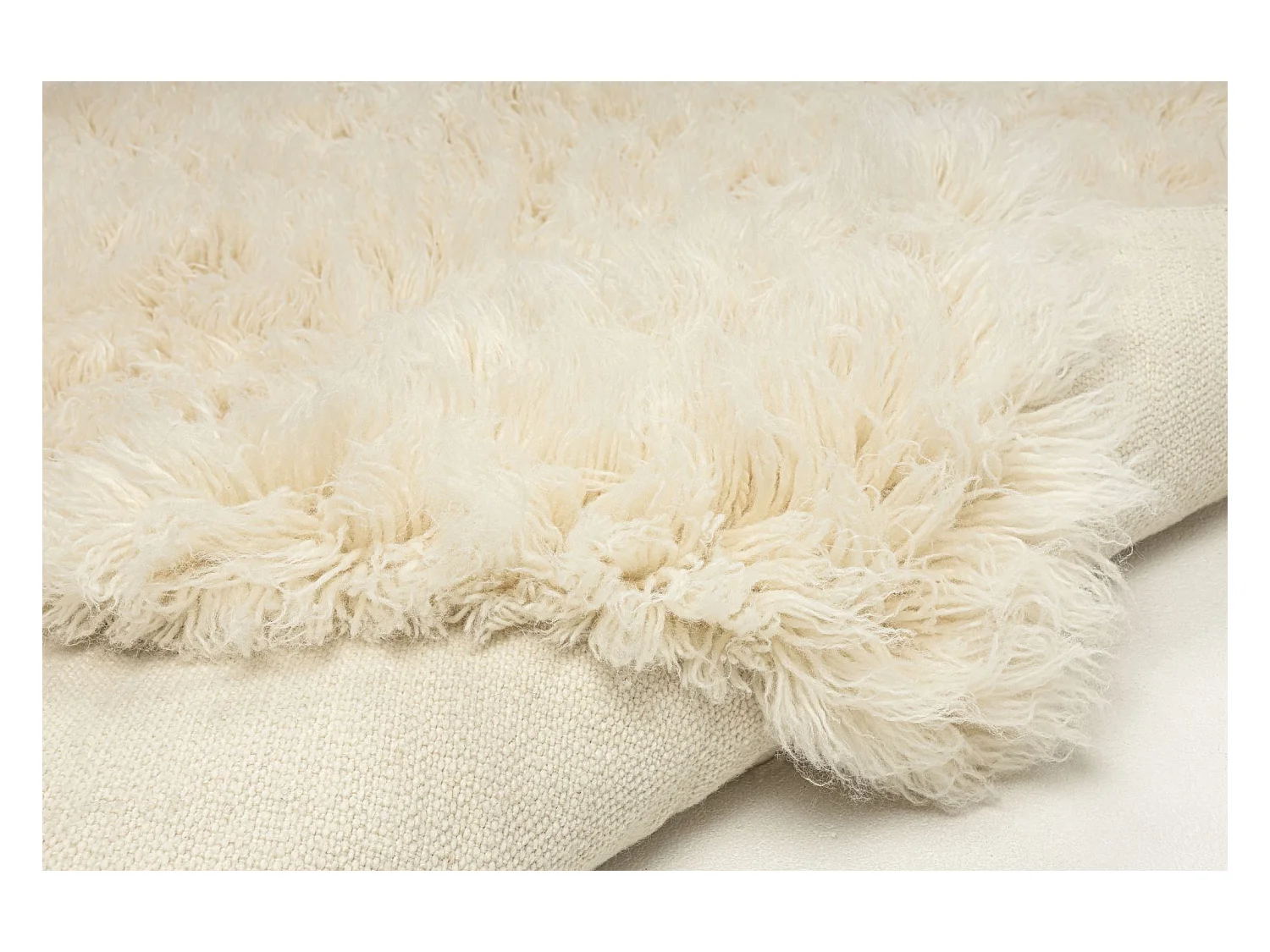 Tapis Flokati provenant de Grèce 120x120 cm natural Flokos XXL