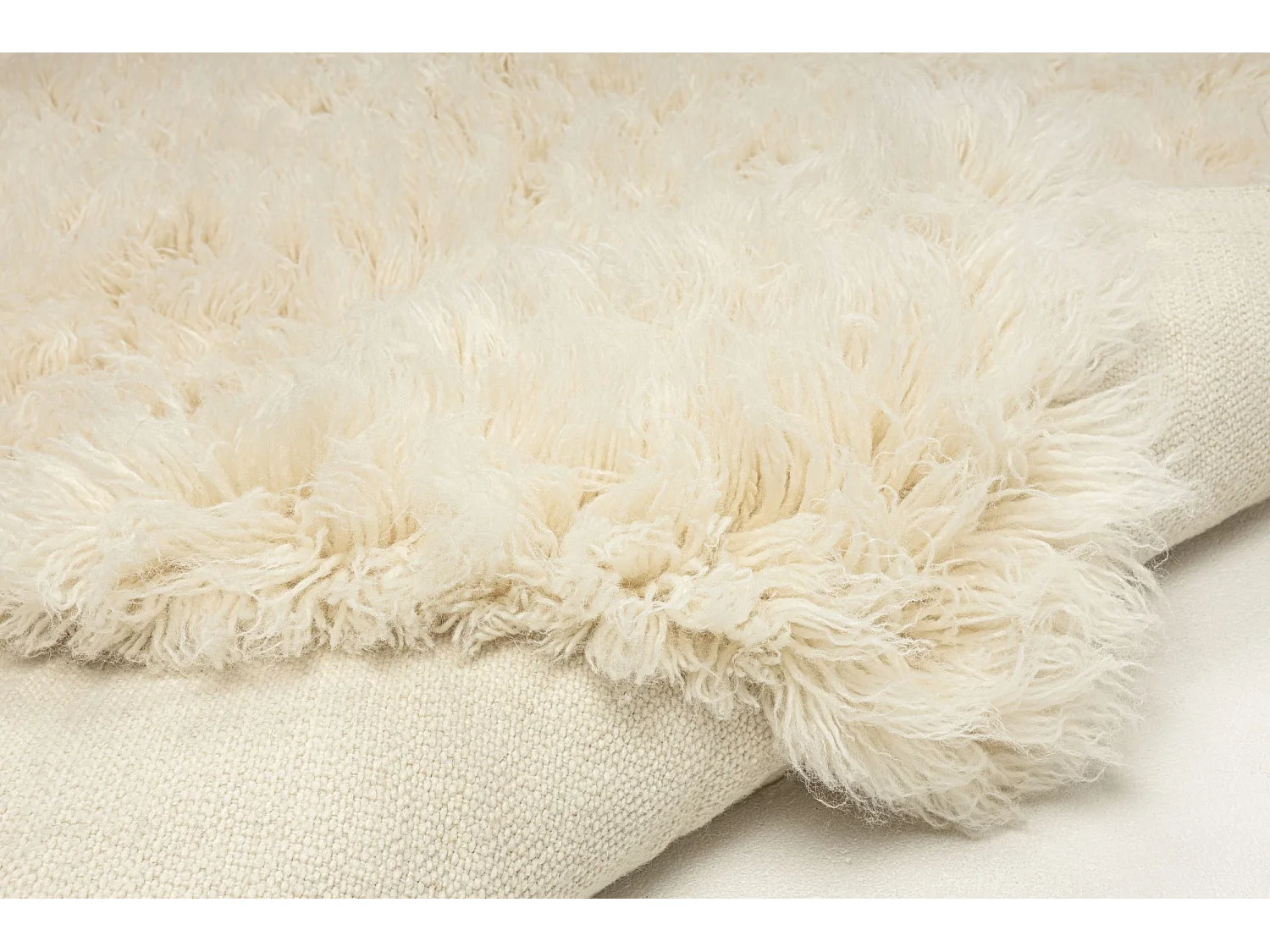 Tapis Flokati provenant de Grèce 120x120 cm natural Flokos XXL