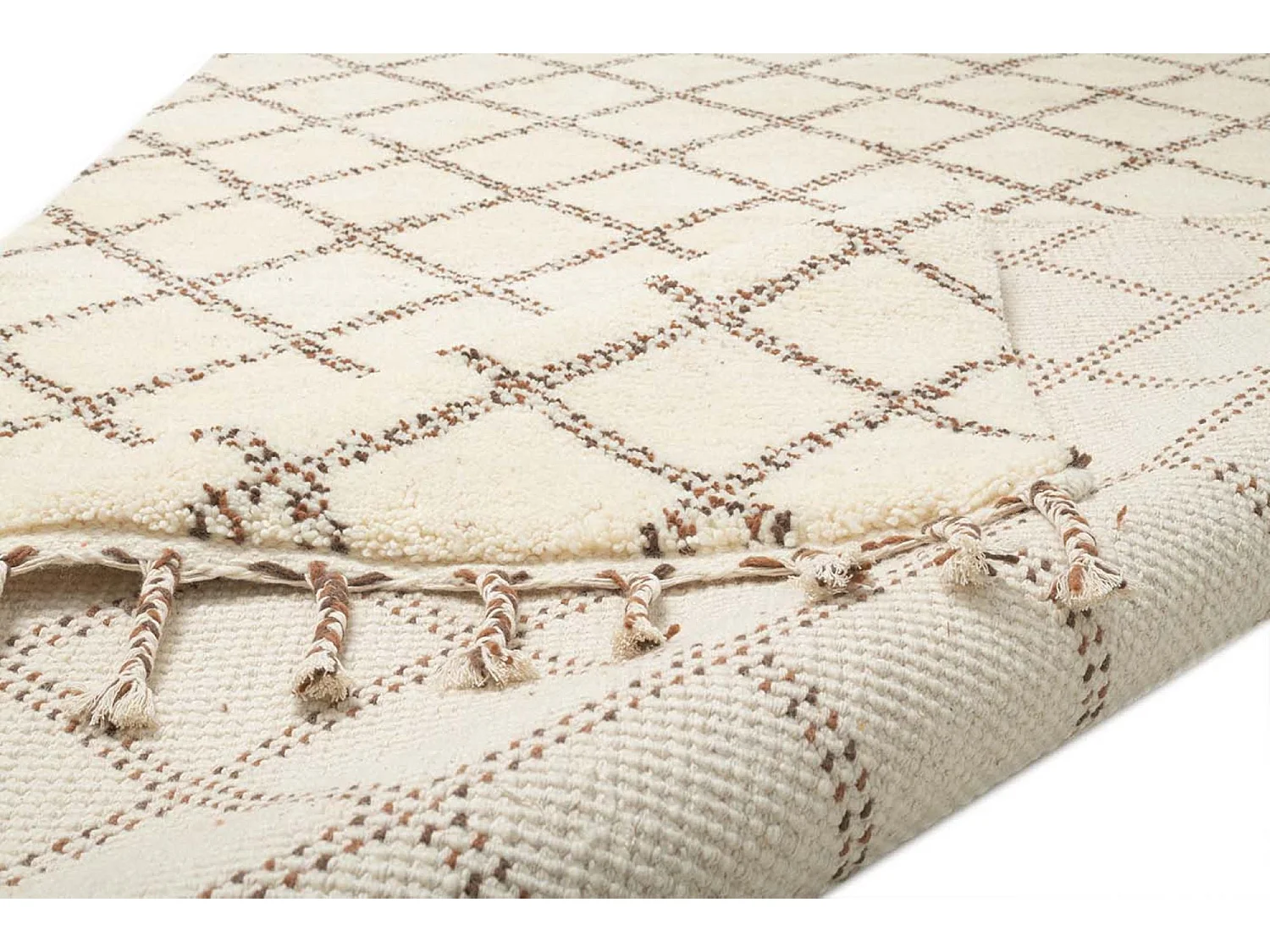 Handgeknüpfter Berberteppich Marmoucha 70x140 cm Schwarz/ Weiß Marmoucha