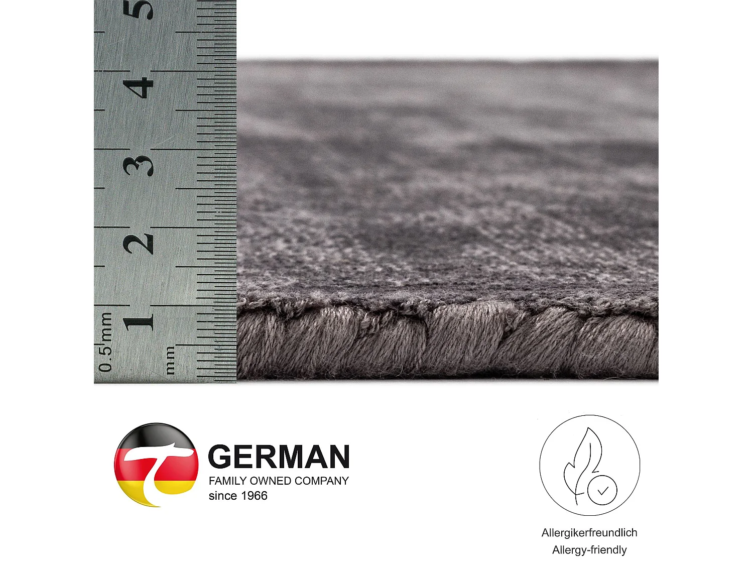 Handgewebter Teppich aus Viskose 120x120 cm Anthrazit Star