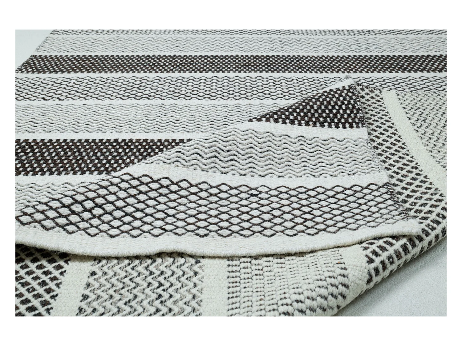 Tapis en laine de style scandinave 160x230 cm natural gris Trondheim