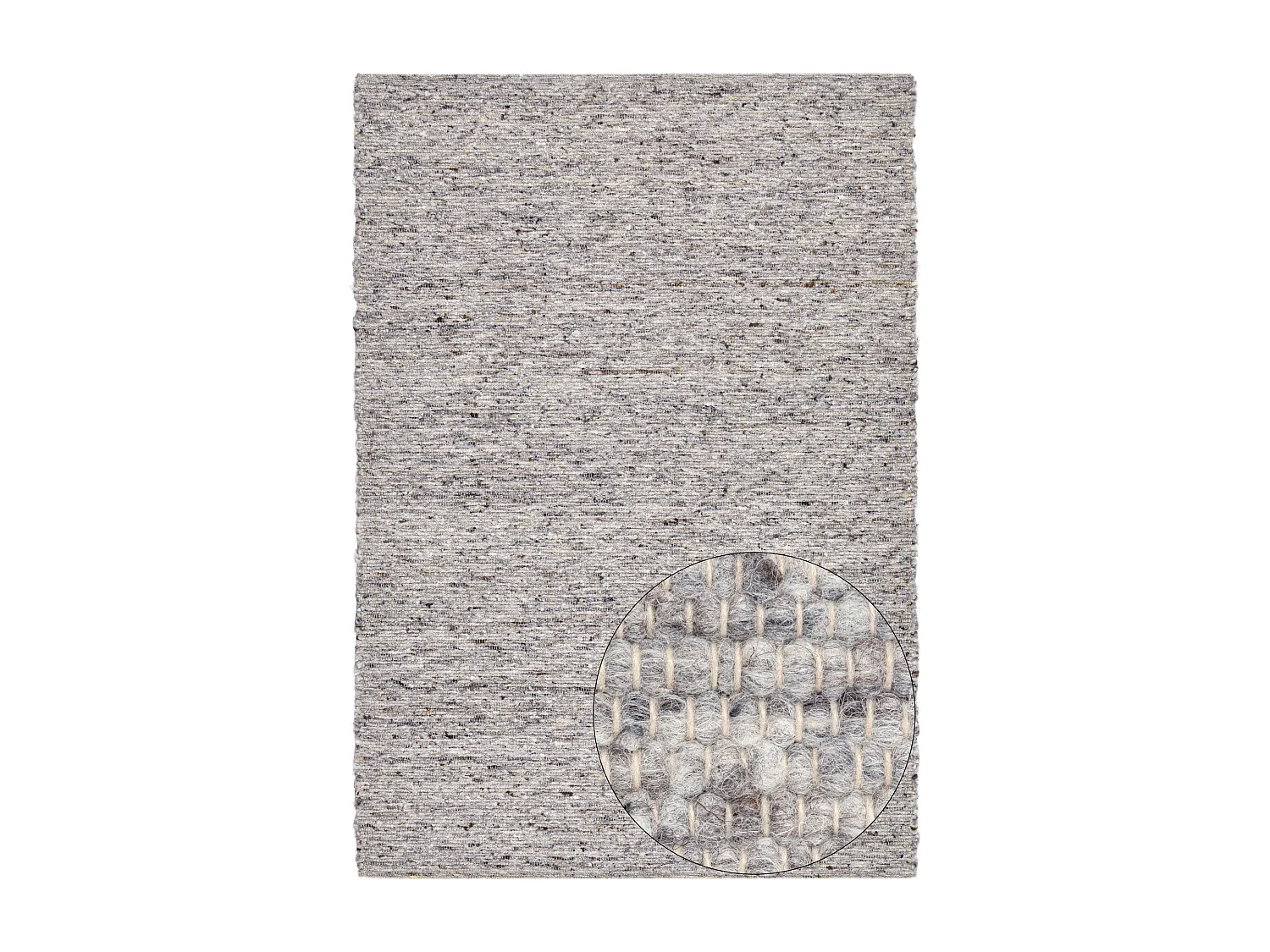 Tapis en laine tissé à la main réversible 60x90 cm gris Alm-Glück