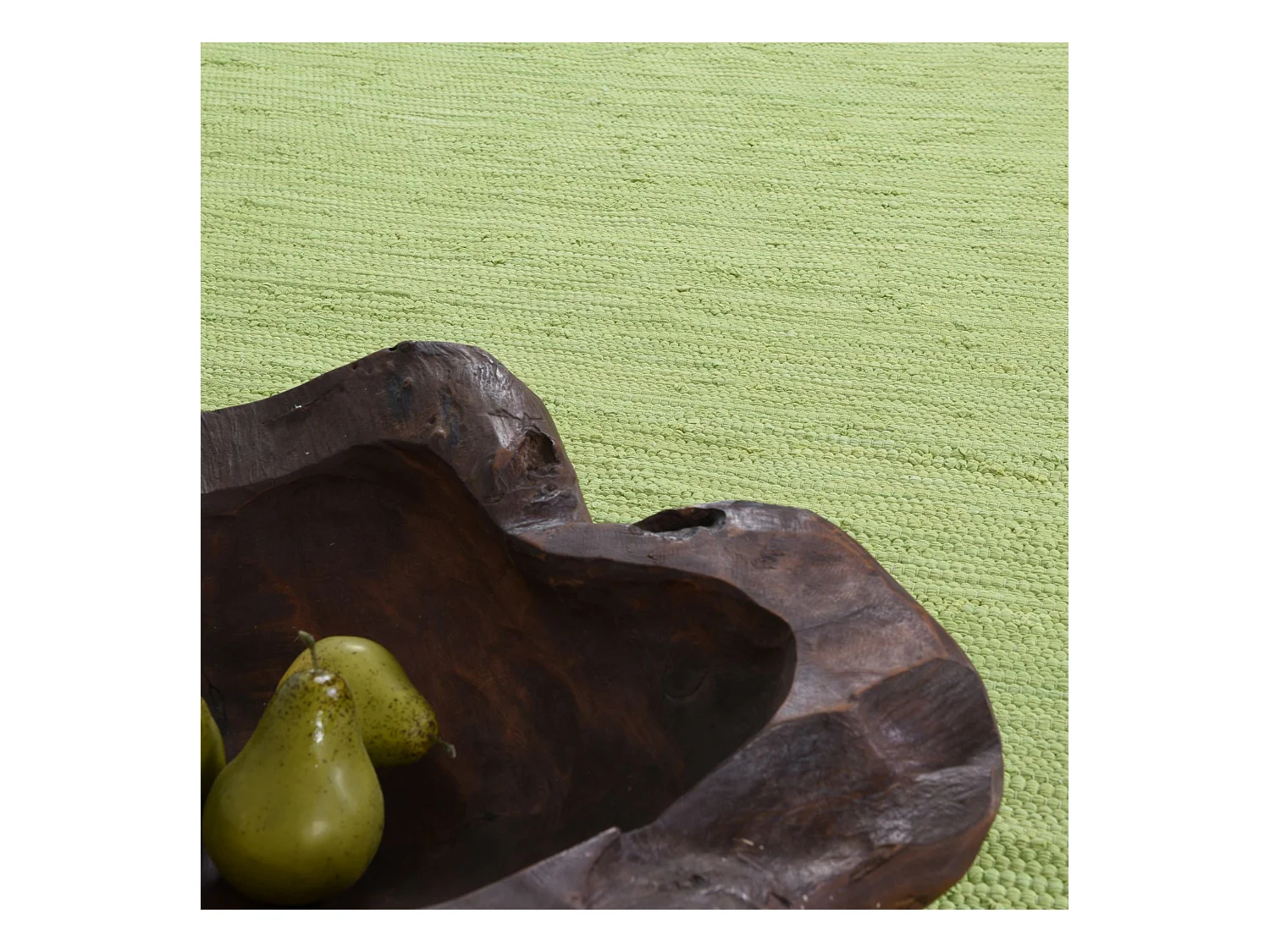 Tapis en coton tissé à la main et réversible 120x180 cm vert Happy Cotton