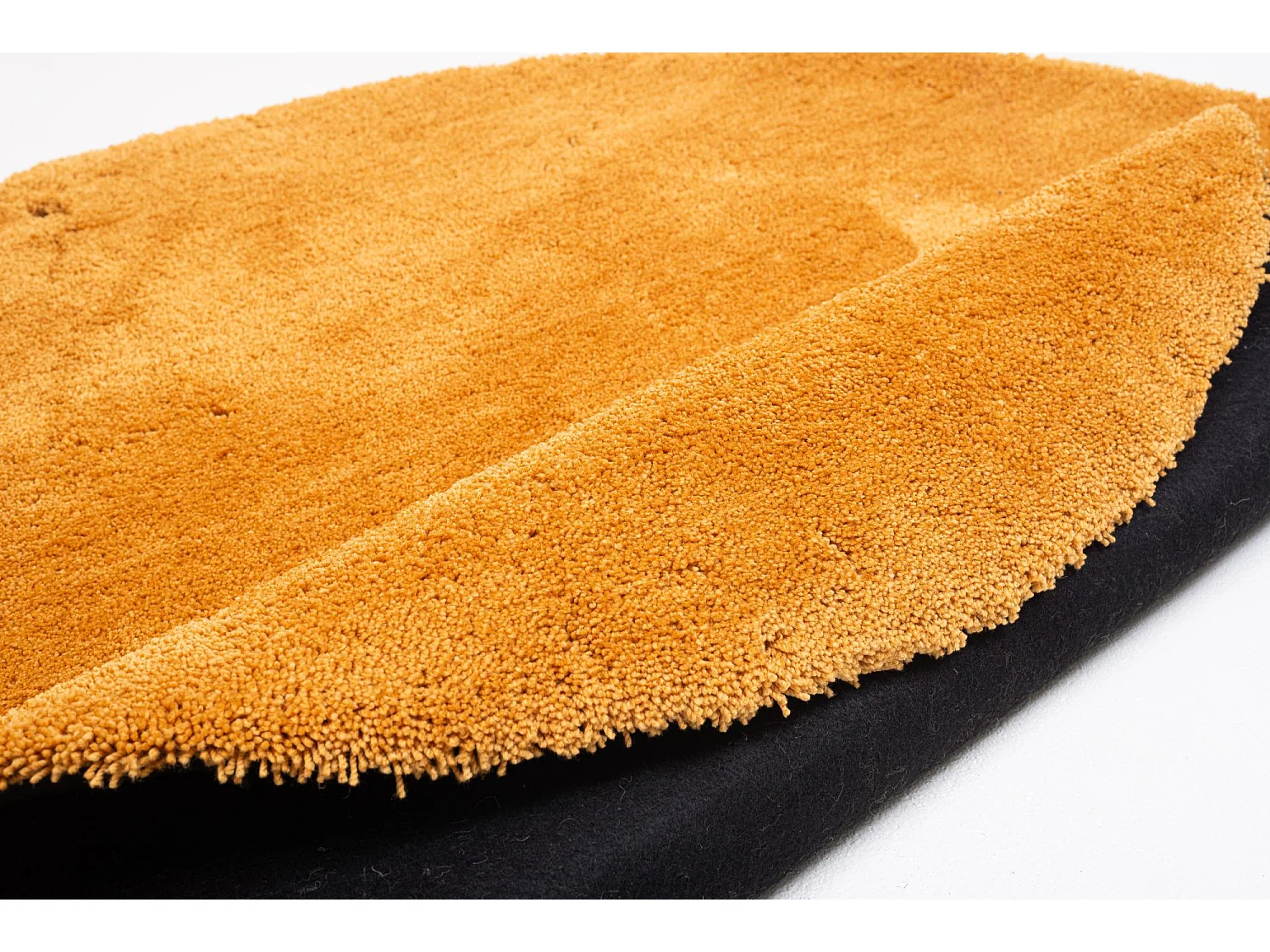 Tapis Shaggy tufté à la main 100x100 cm or Cozy