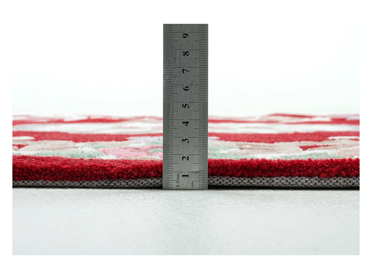 Tapis tufté à la main avec bordure, style Aubusson  190x290 cm rouge Ming