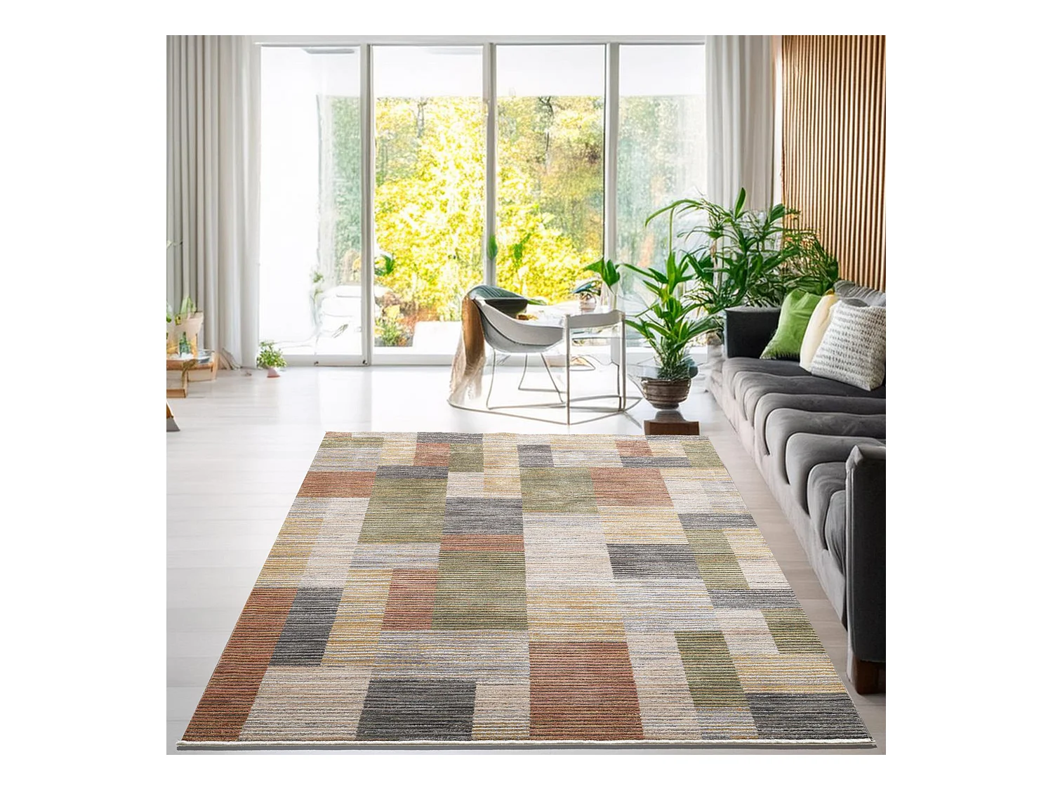 Flachgewebeteppich in Patchwork-Optik 190x240 cm Bunt Corduletta