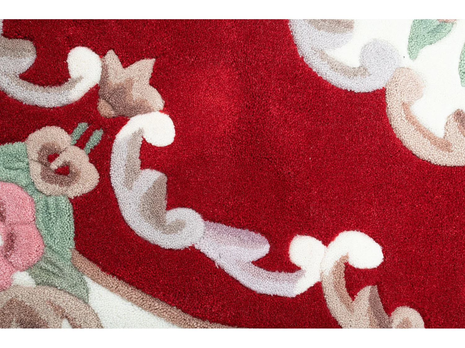 Tapis tufté à la main avec bordure, style Aubusson  120x170 cm rouge Ming