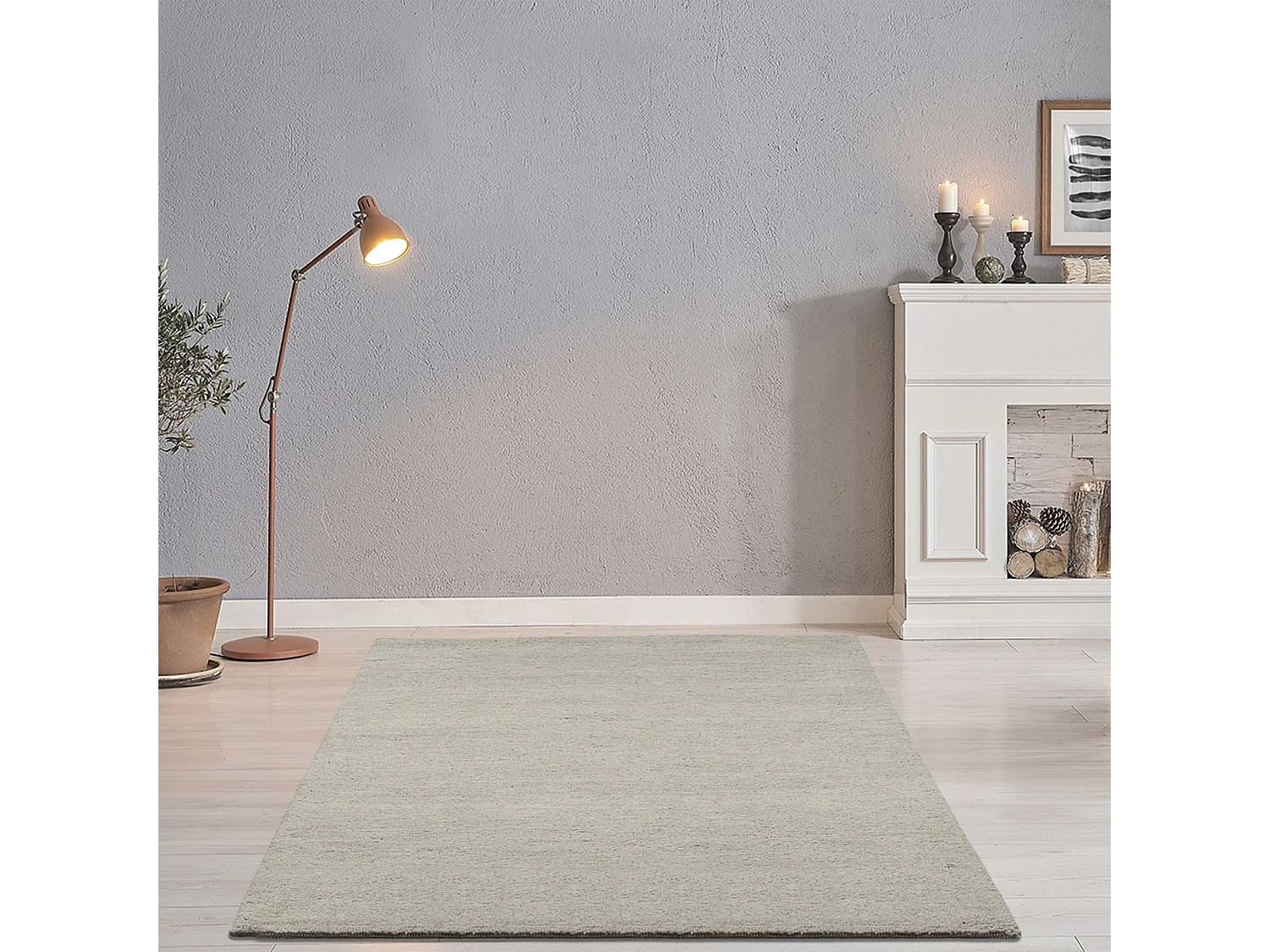 Tapis berbère noué à la main en laine 200x300 cm sable Hadj