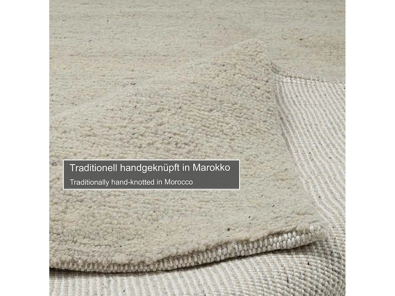 Tapis berbère noué à la main en laine 200x300 cm sable Hadj
