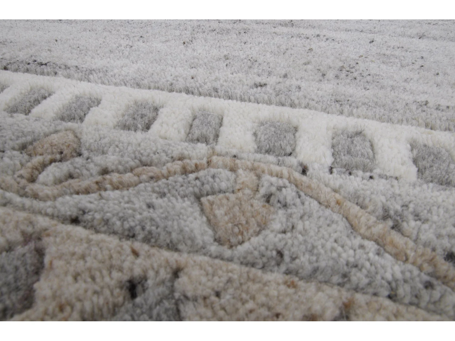 Tapis en laine noué à la main 250x350 cm natural gris Nakarta