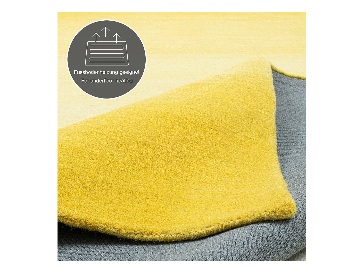 Tapis en laine avec dégradé de couleurs 140x200 cm jaune Wool Comfort