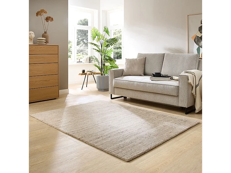 Tapis en laine UNI tissé à la main 60x90 cm natural beige Pure