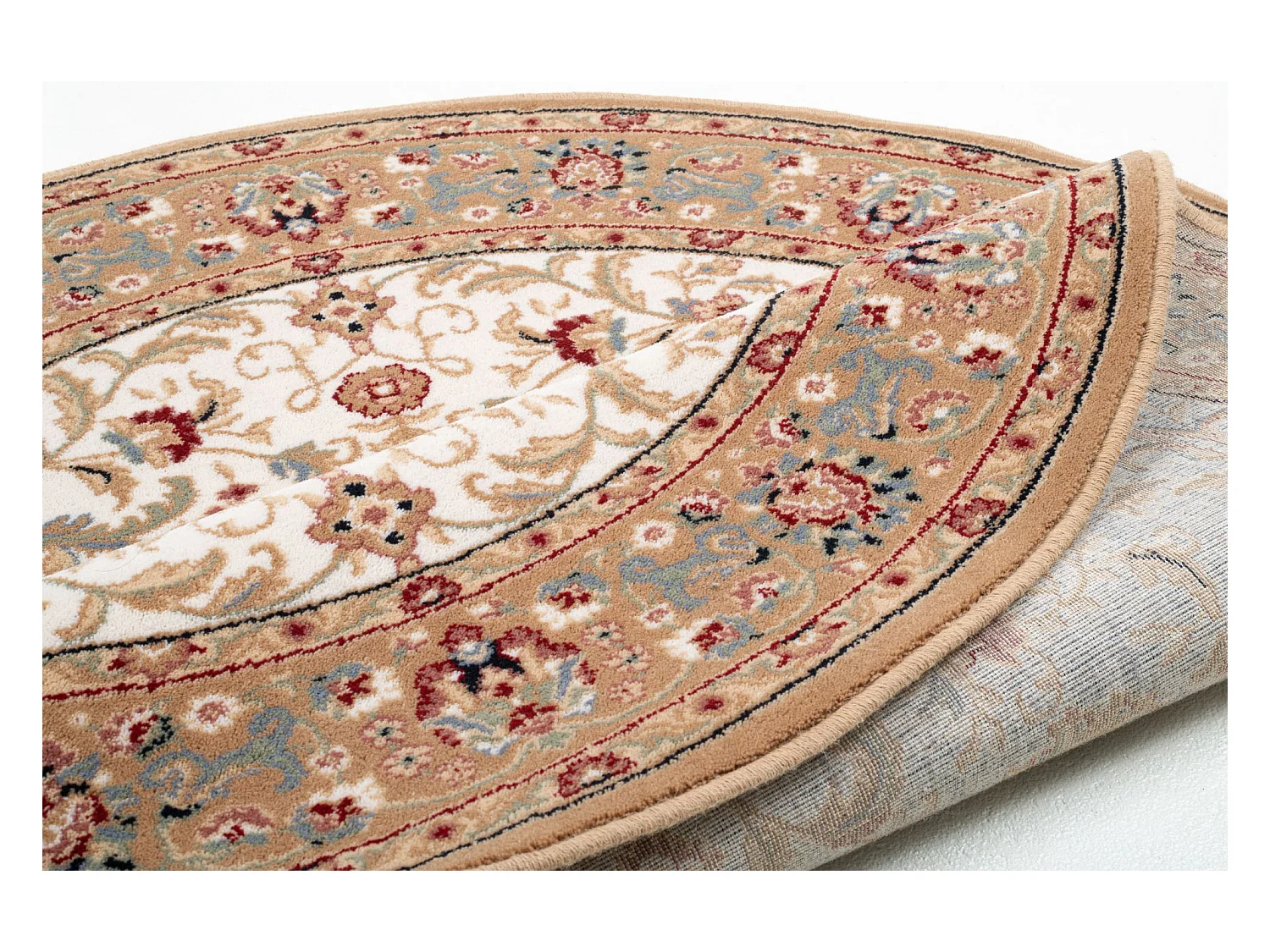 Tapis d'Orient tissé avec bordure 240x240 cm beige Dolna