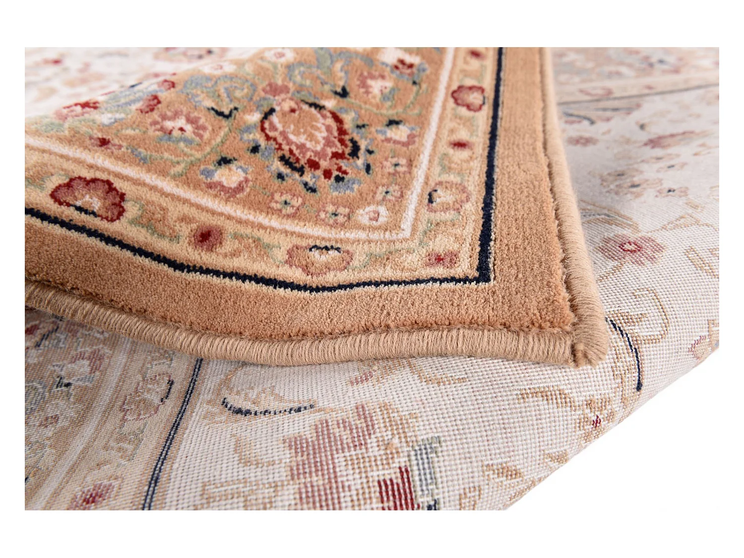 Gewebter Orientteppich mit Bordüre 66x120 cm Beige Dolna