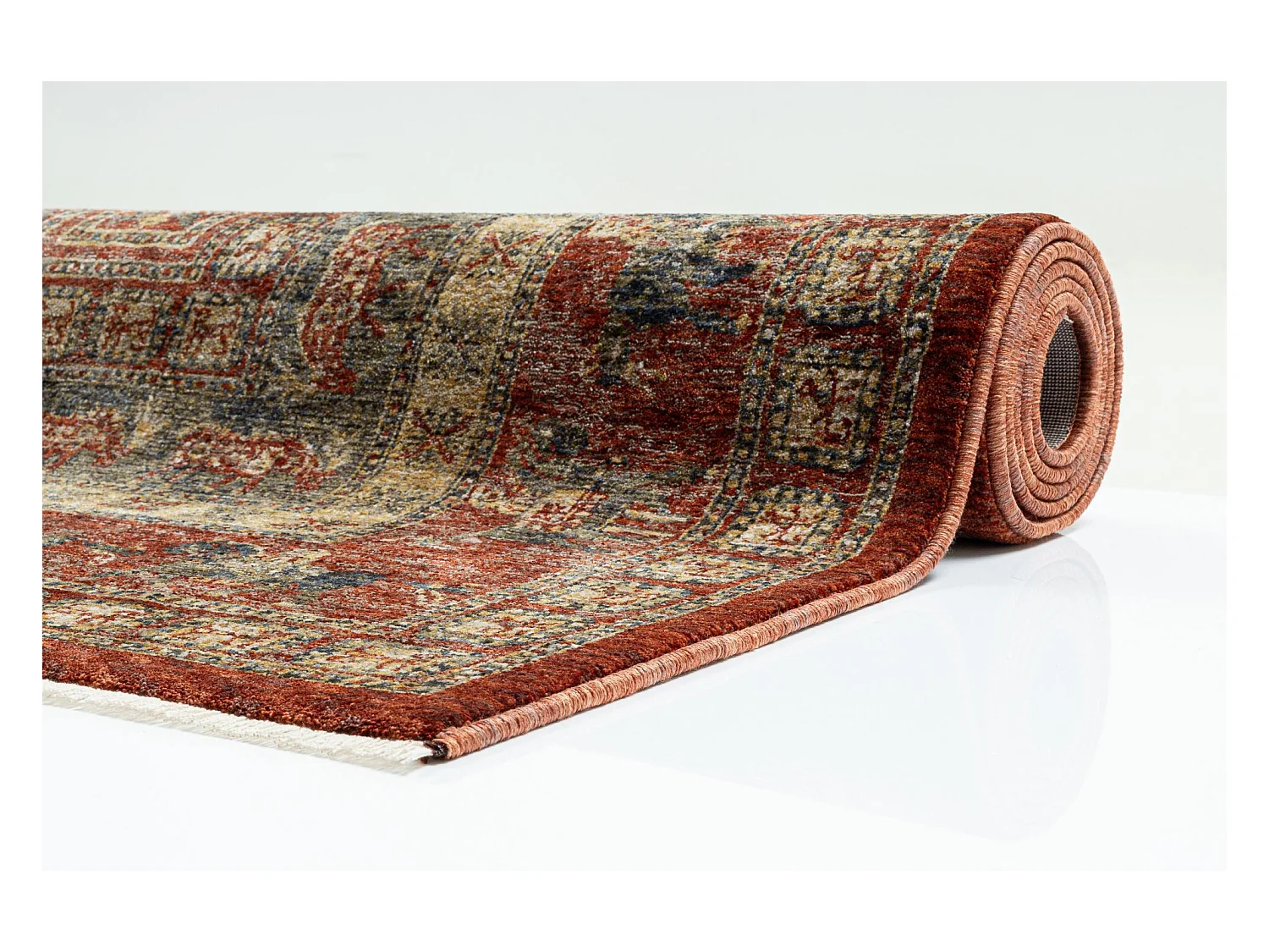 Tapis à bordure de style oriental  240x340 cm rouge multi Beatrice