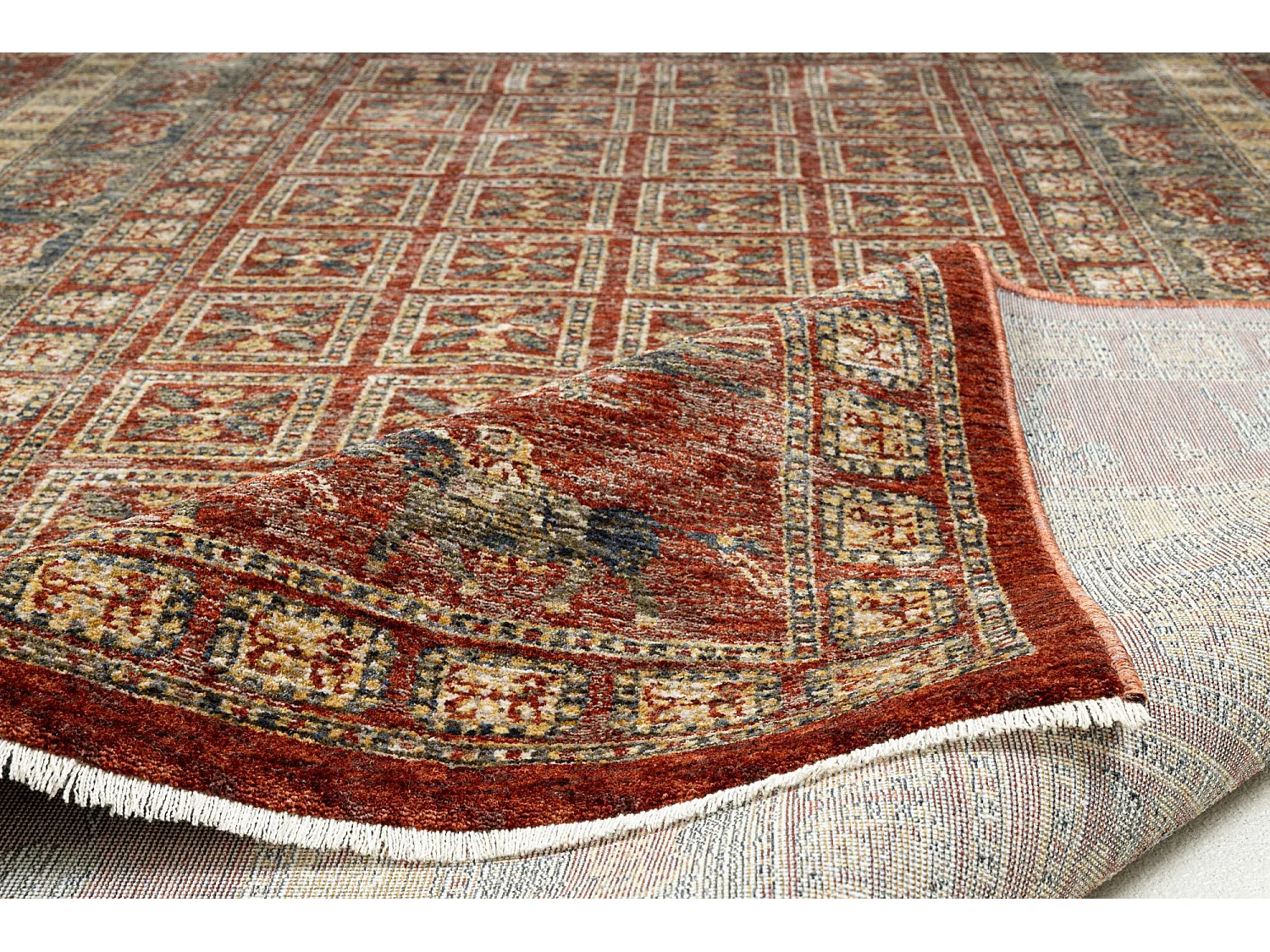 Tapis à bordure de style oriental  240x340 cm rouge multi Beatrice