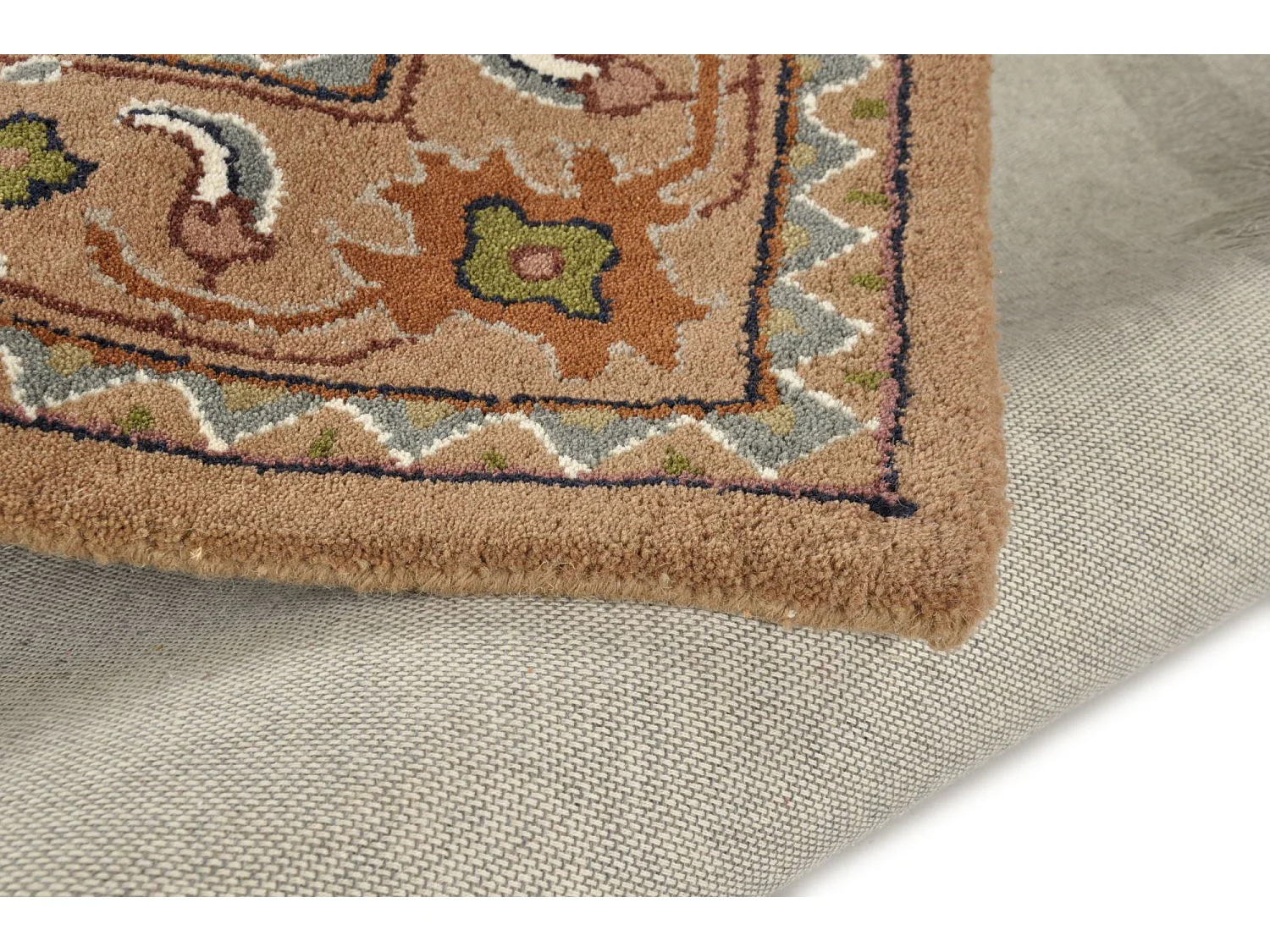 Tapis d'Orient tufté à la main en laine 70x140 cm beige Royal Orient
