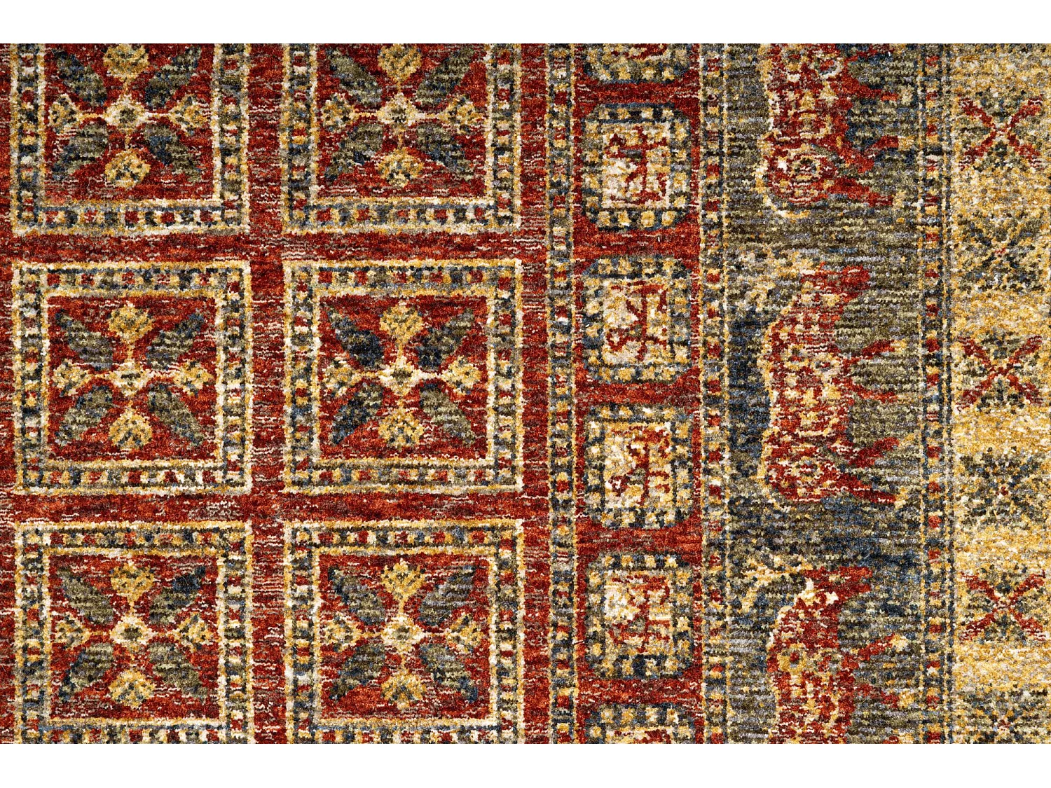 Tapis à bordure de style oriental  80x150 cm rouge multi Beatrice