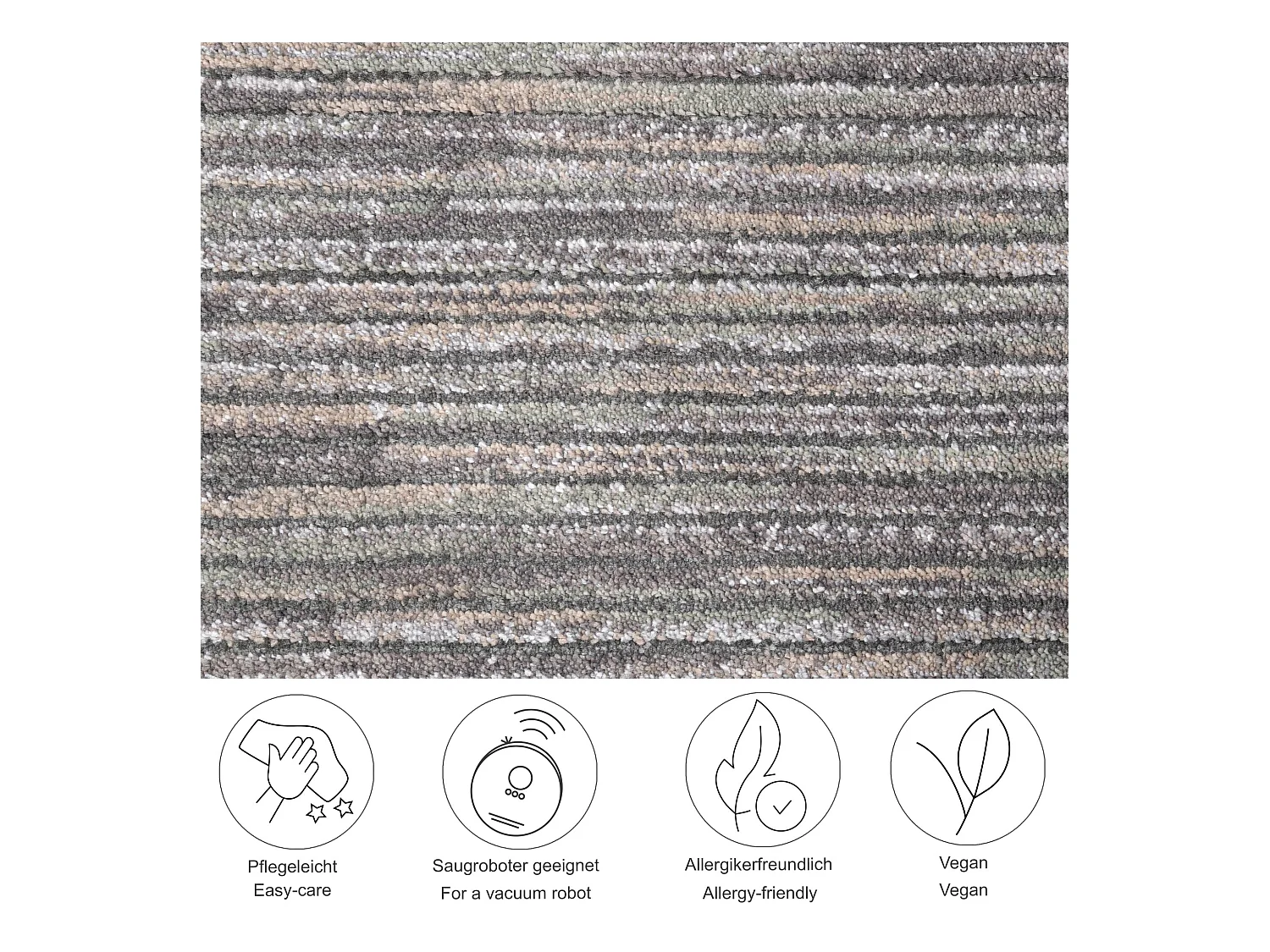 Flachgewebeteppich in Kort-Optik 160x230 cm Dunkelgrau Corduletta