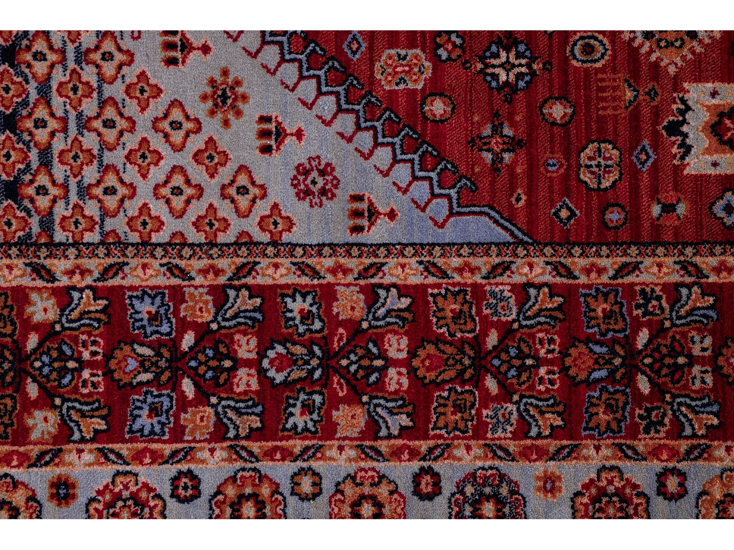 Geweven oosters tapijt van wol  120x145 cm rood multi Saharna