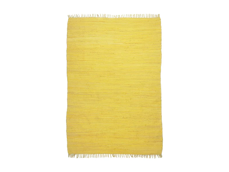 Alfombra de algodón tejida a mano y reversible 60x120 cm Amarillo Happy Cotton