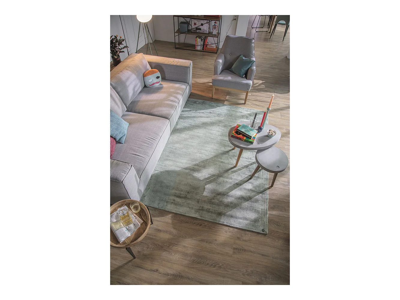 Tapis en viscose tissé à la main 300x400 cm vert Shine