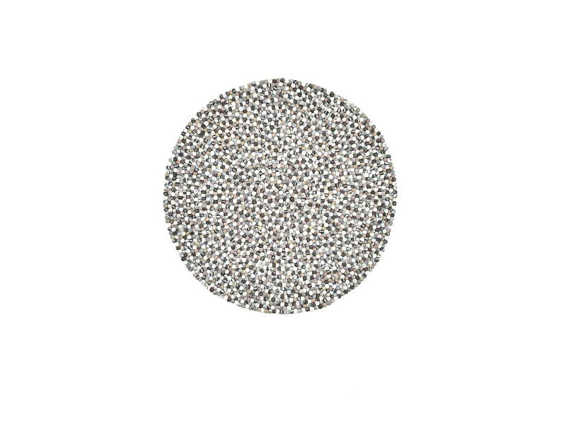 Tapis en boules de feutre fait main 190x190 cm natural multi Felty 2.2