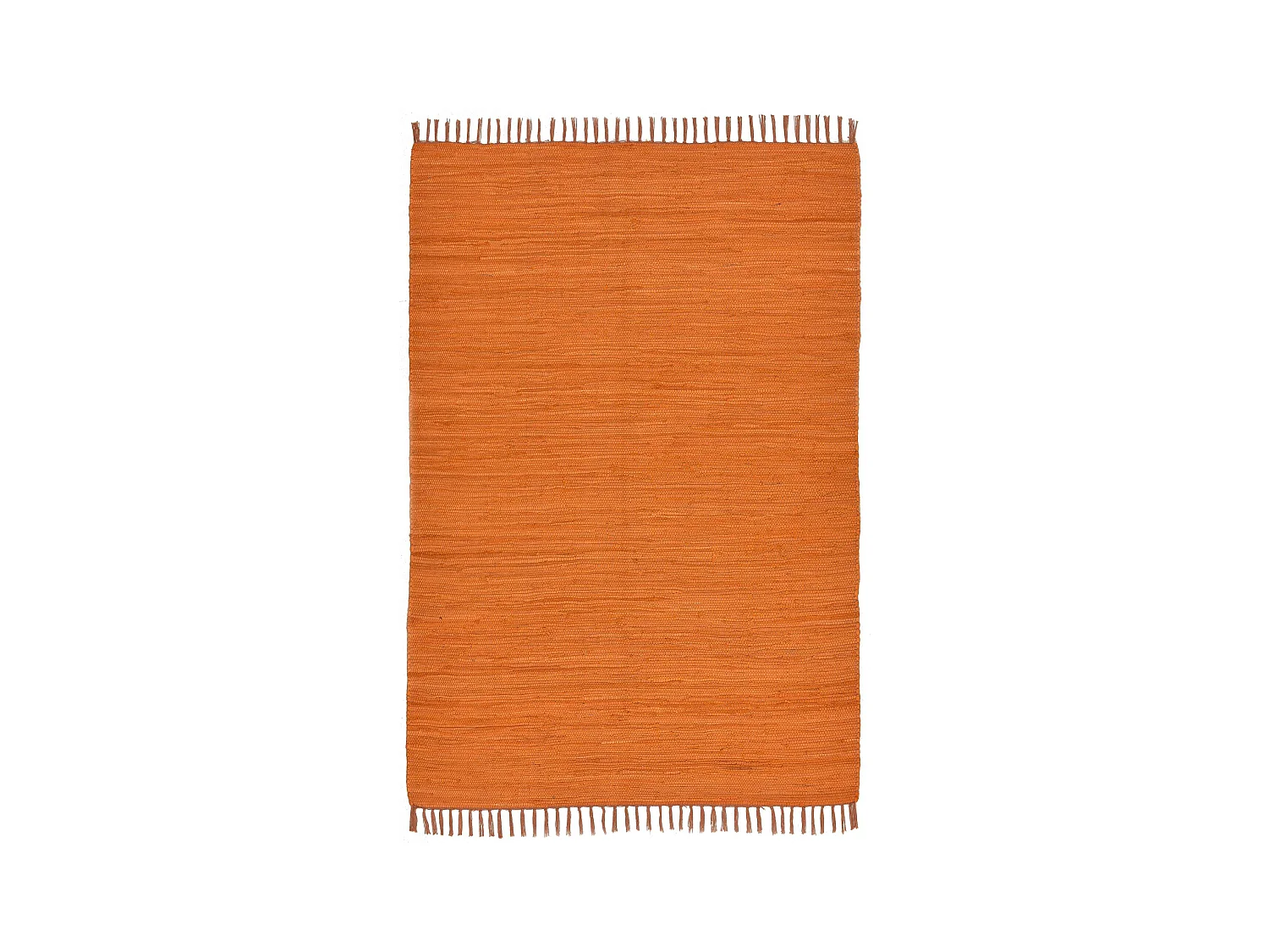 Katoenen tapijt, handgeweven en omkeerbaar 120x180 cm terracotta Happy Cotton