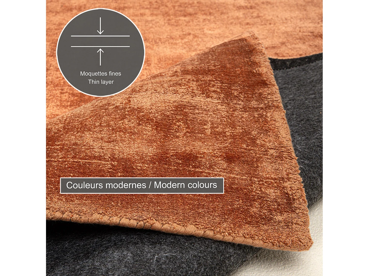 Alfombra tejida a mano de viscosa 120x180 cm Cobre Star