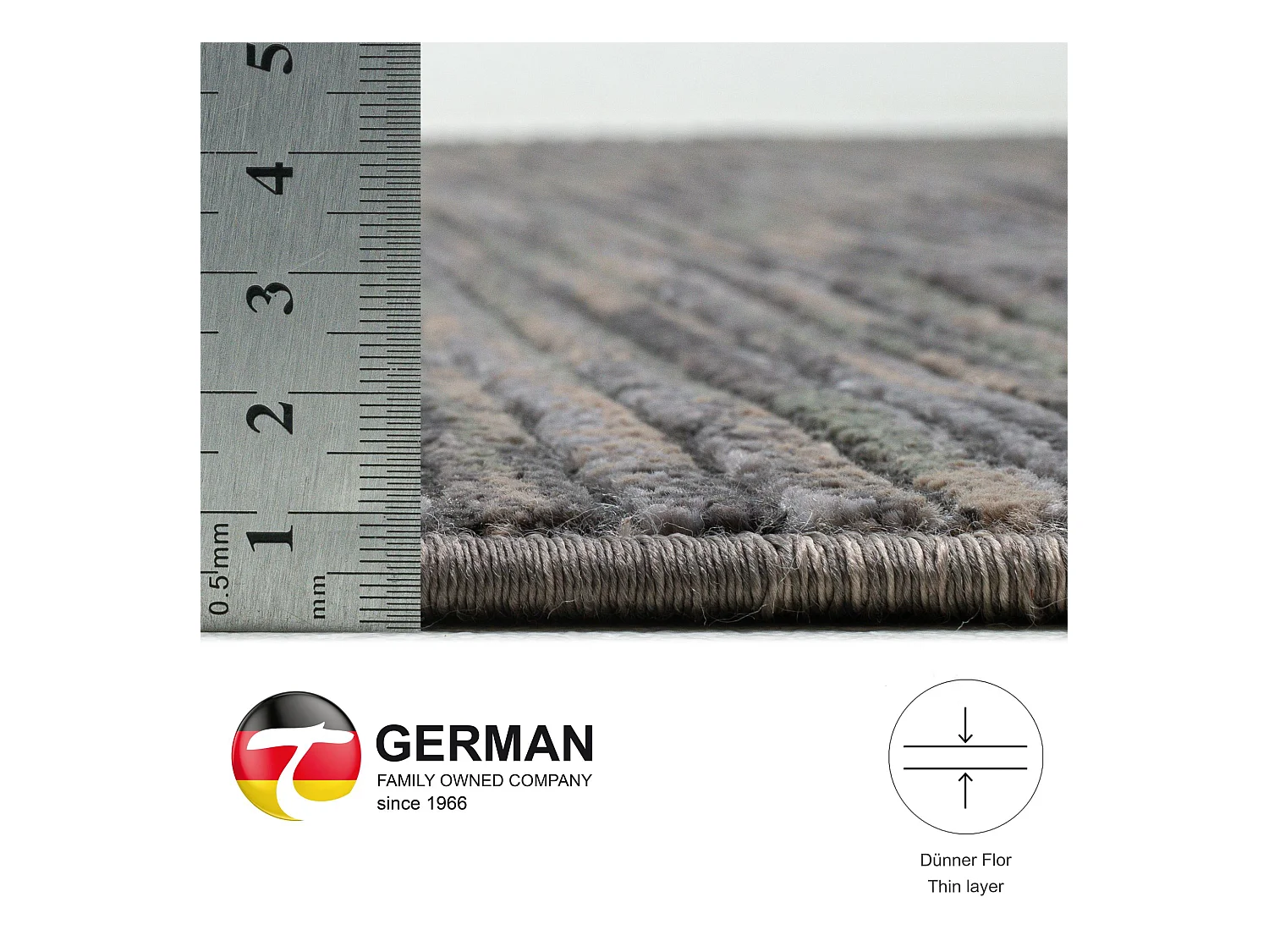 Tapis à tissage plat aspect court 180x280 cm gris foncé Corduletta