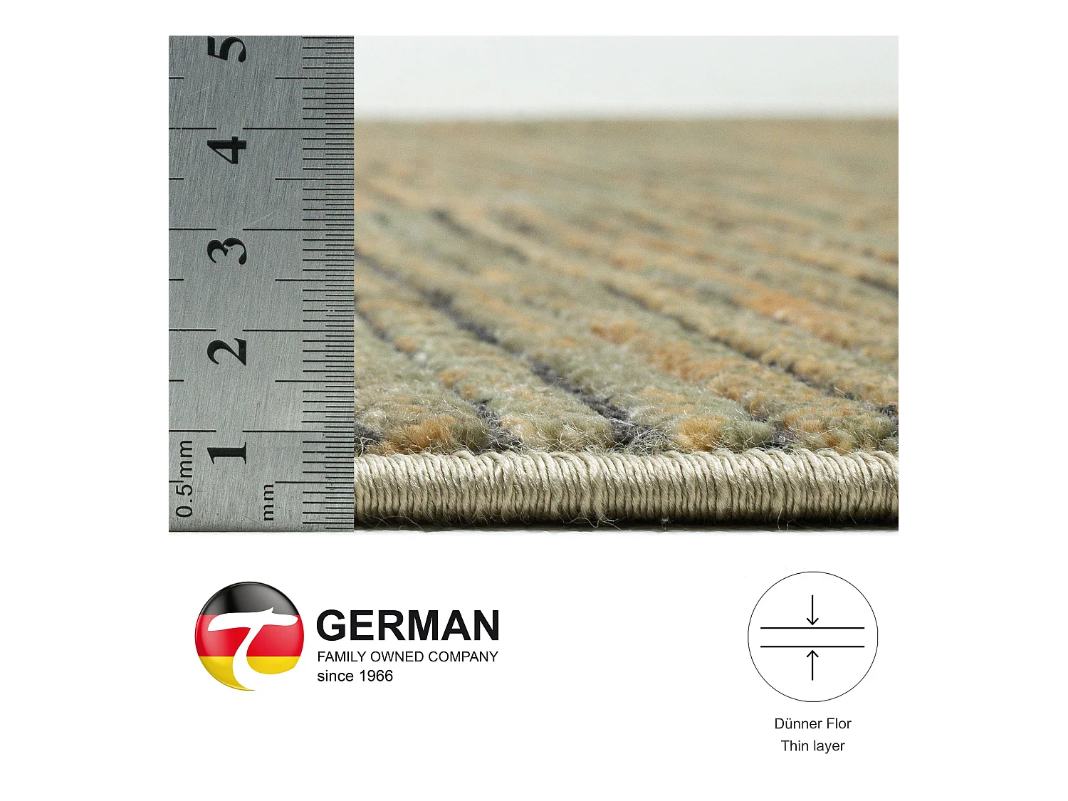 Tapis à tissage plat aspect court 80x280 cm vert Corduletta