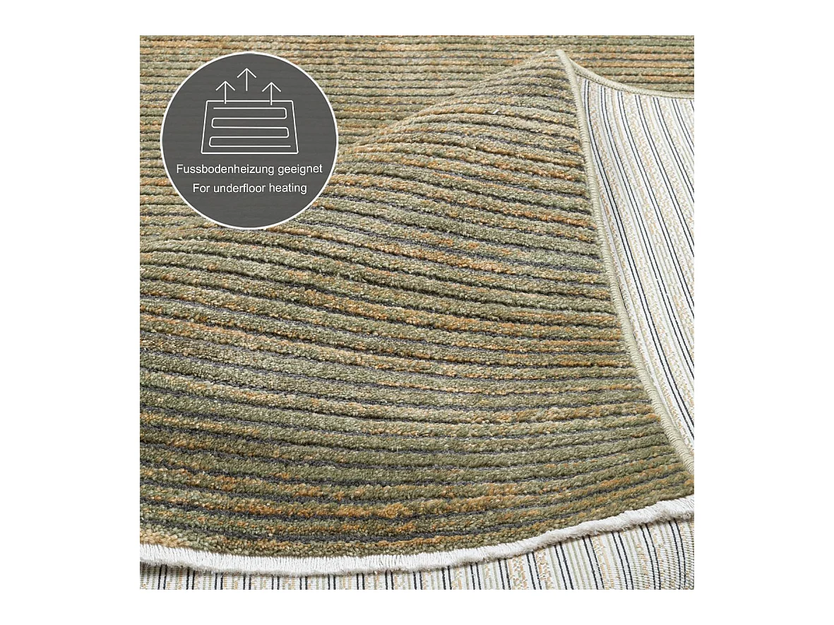 Tapis à tissage plat aspect court 80x280 cm vert Corduletta
