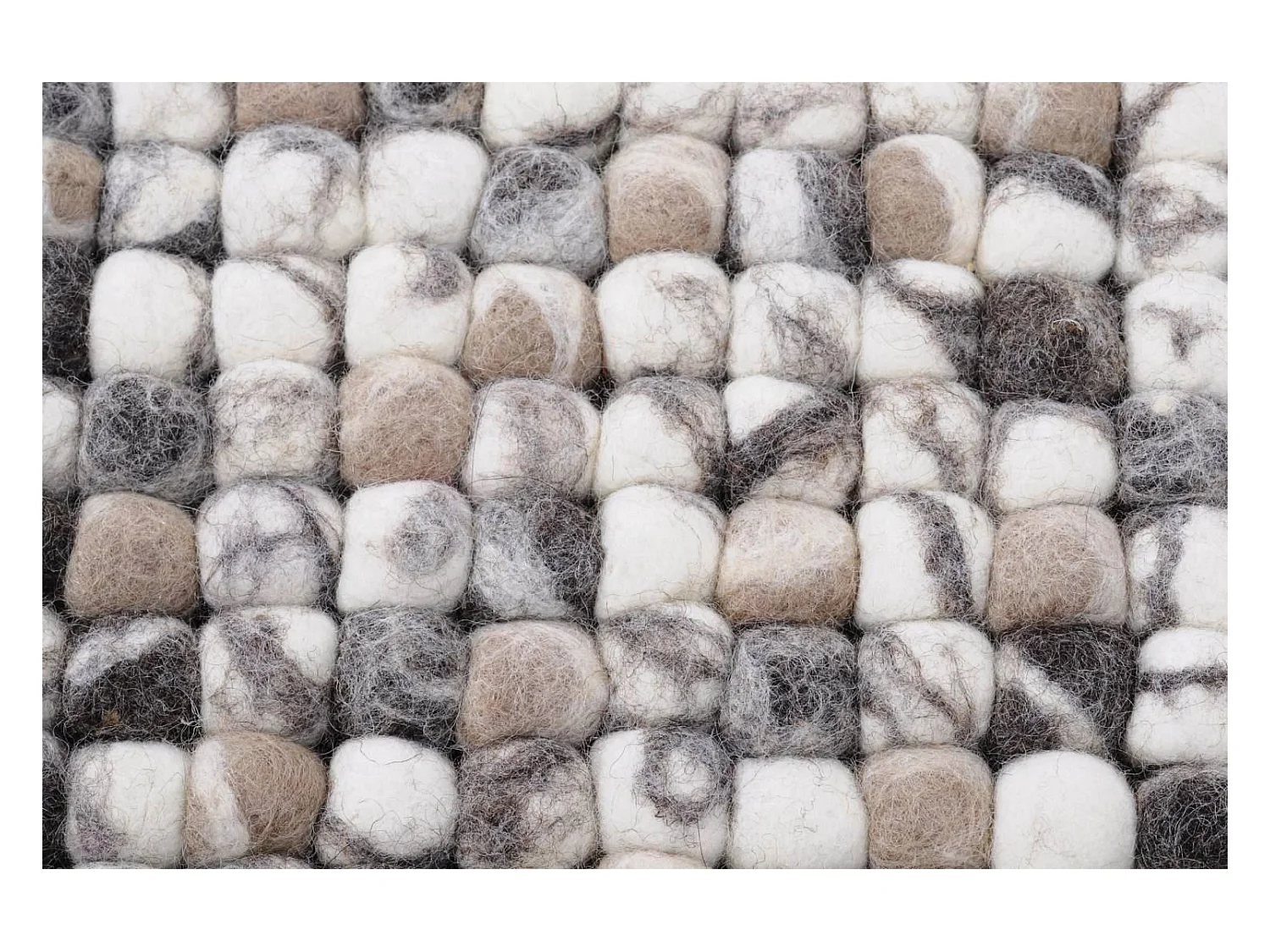 Tapete de bolas de feltro feito à mão 140x200 cm natural múltiplo Felty 2.2
