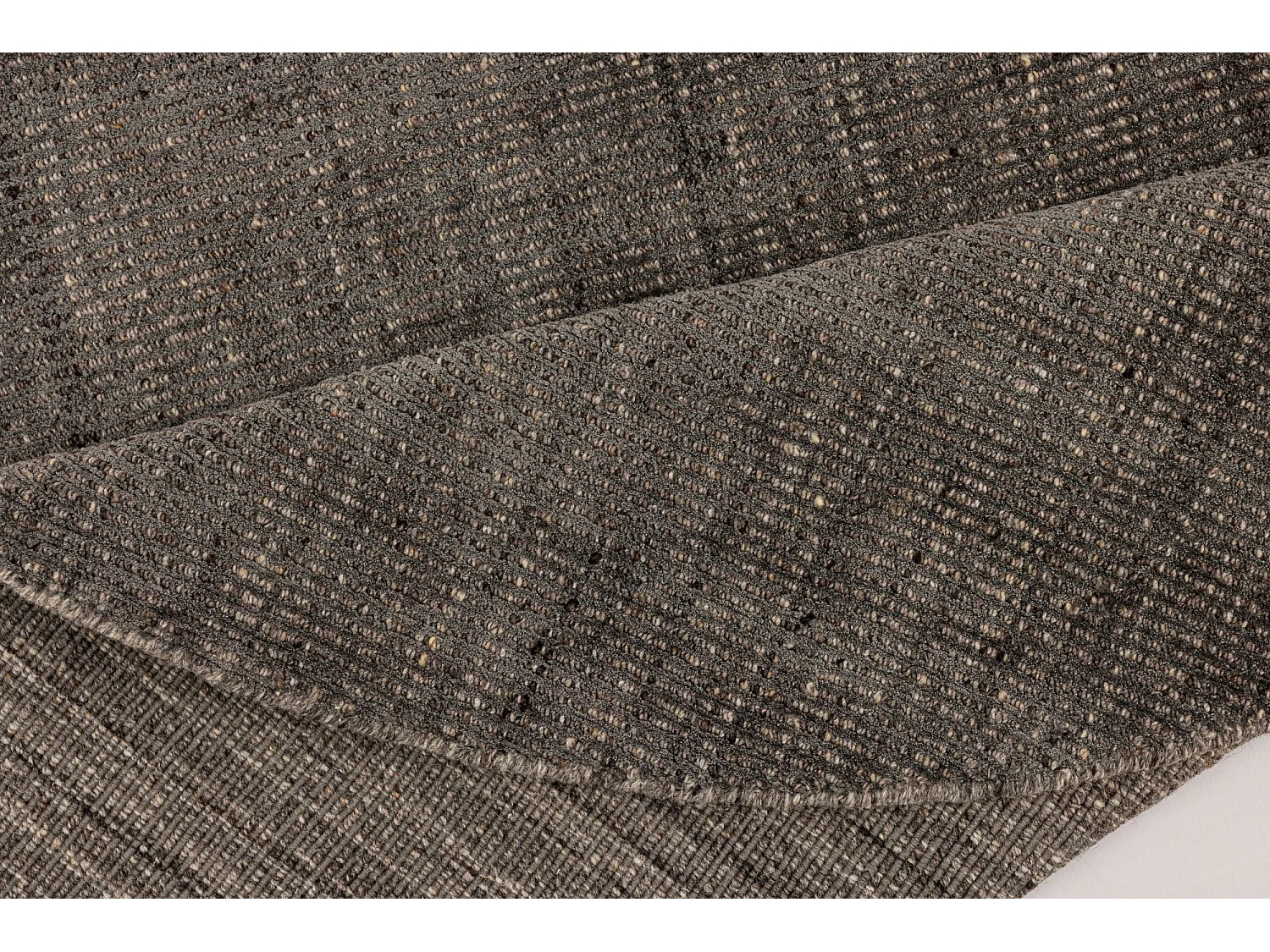 Tapis UNI rayé en viscose et laine 150x150 cm anthracite Venus