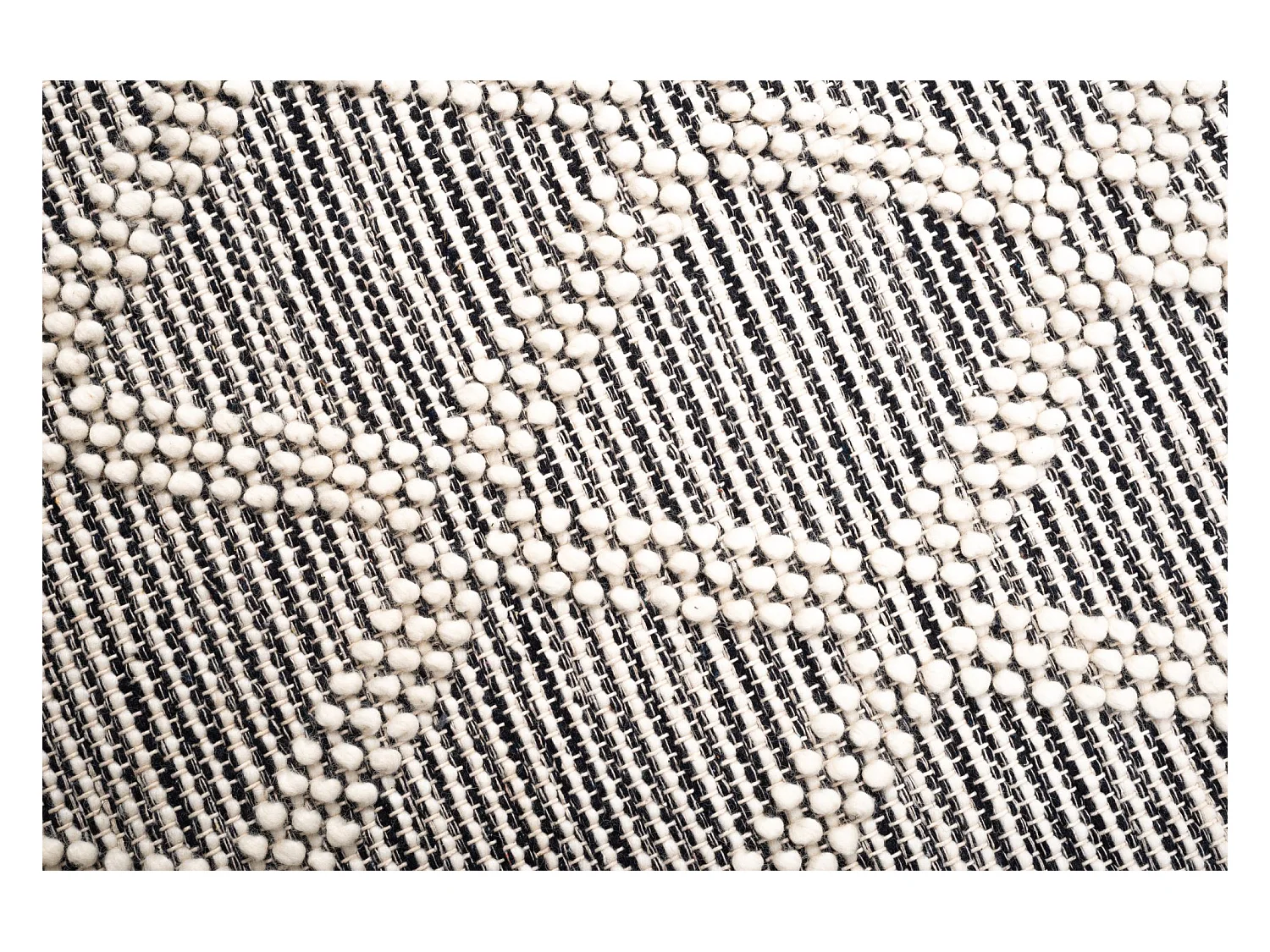 Handgewebter Teppich im Ethno Design 140x200 cm Natur Colored Macrame