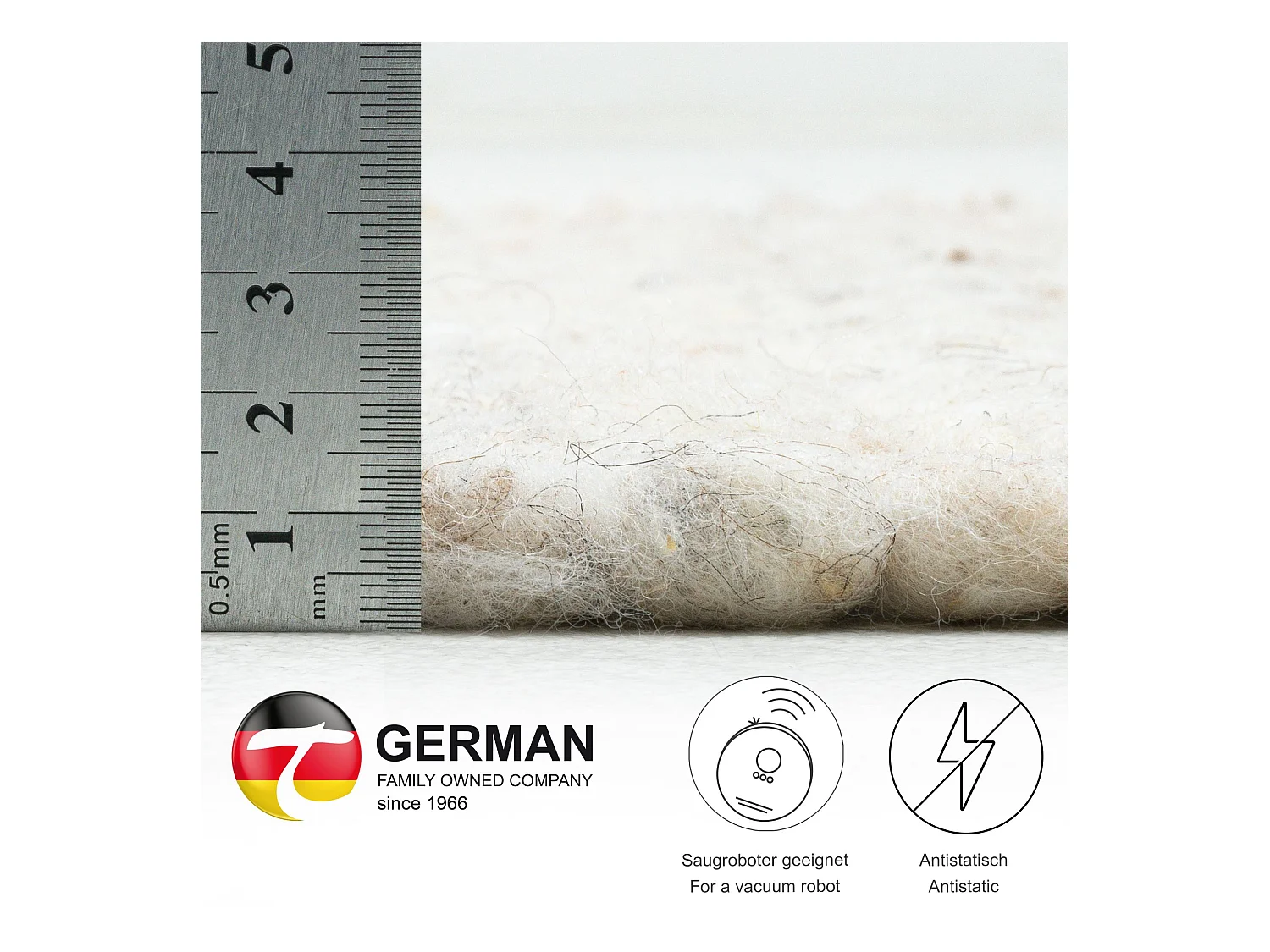 Tapis en laine tissé à la main réversible 250x300 cm natural Alm-Glück