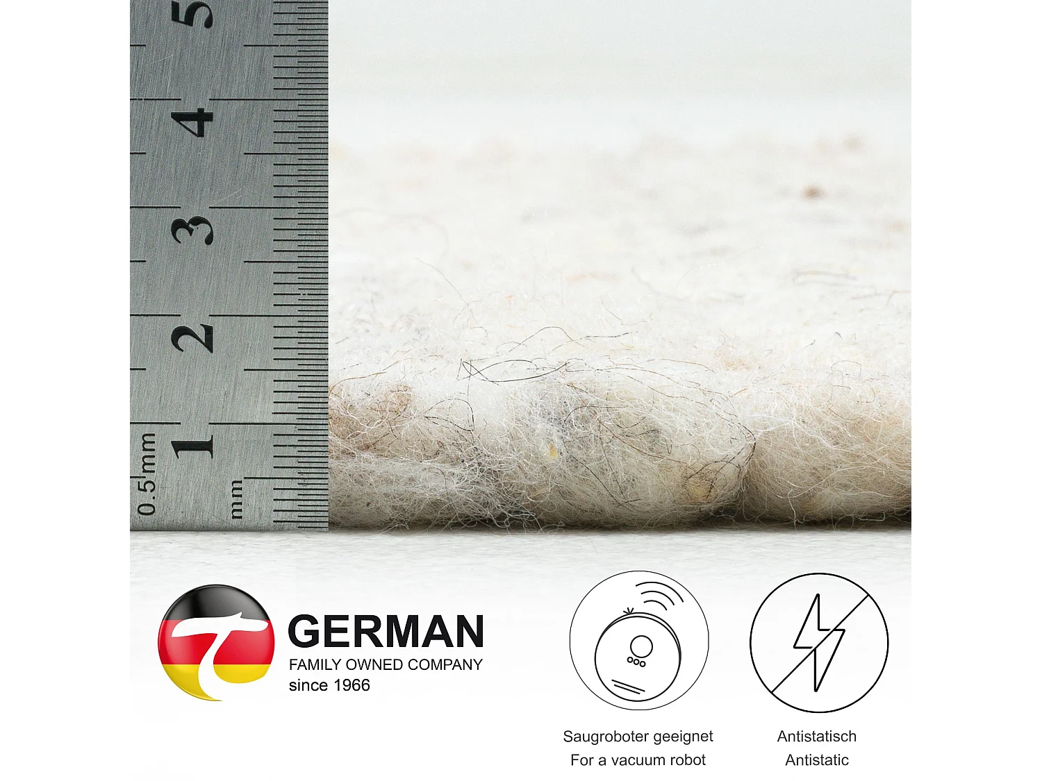 Tapis en laine tissé à la main réversible 250x300 cm natural Alm-Glück