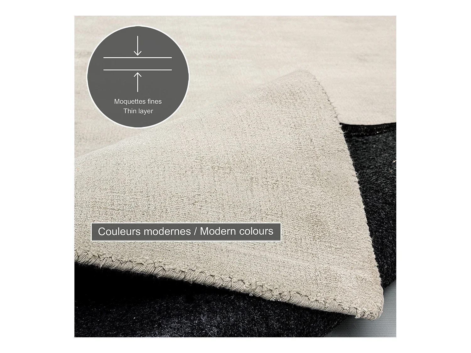 Tapis tissé à la main en viscose170x240 cm crème Star