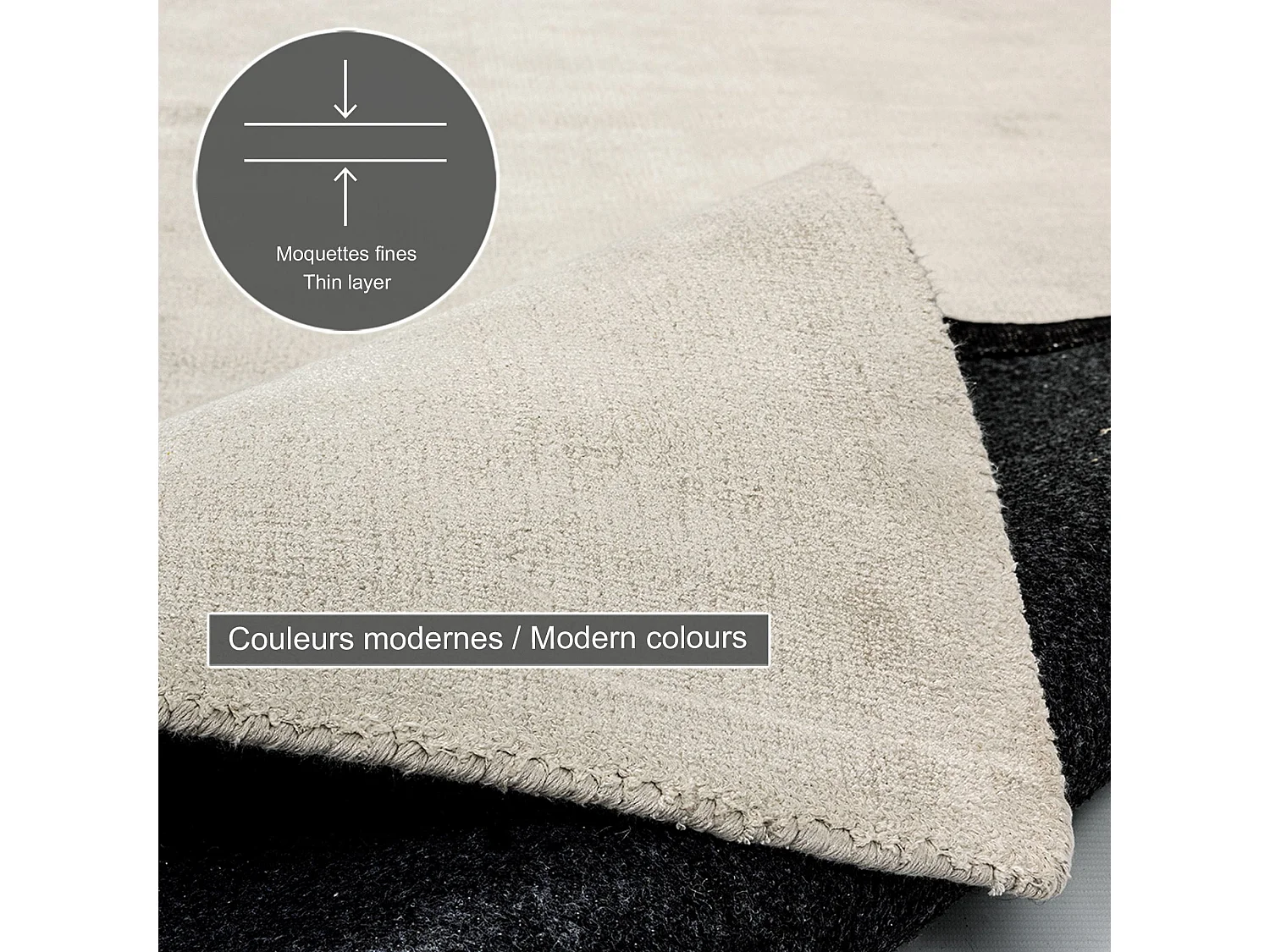 Tapete tecido à mão em viscose 170x240 cm creme Star