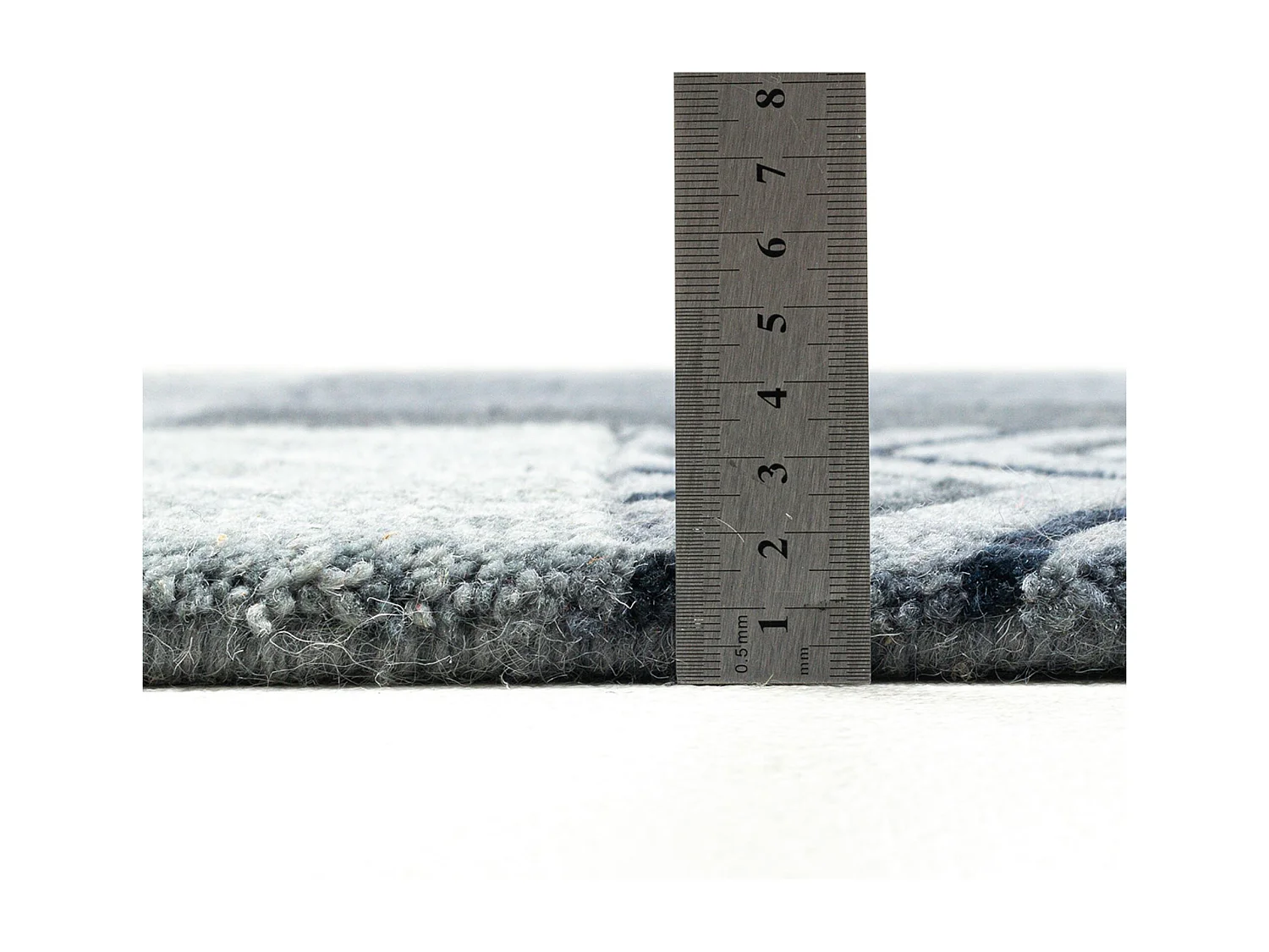 Tappeto in lana annodato a mano in stile patchwork  60x90 cm antracite Domas