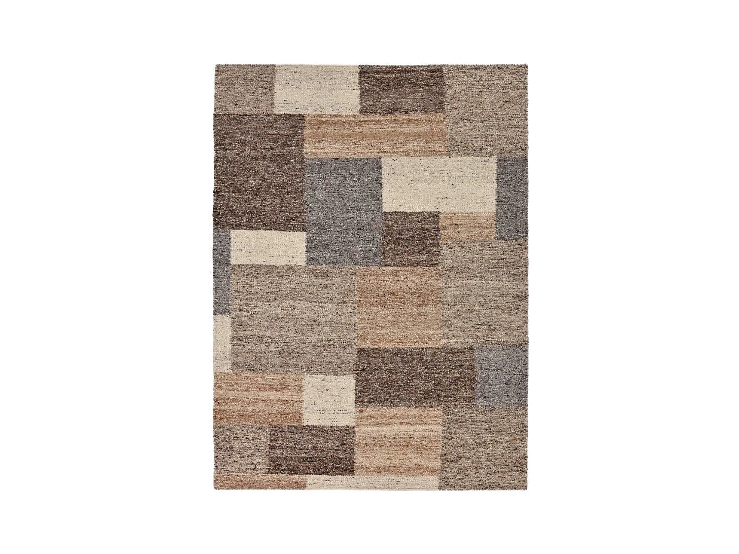 Alfombra de lana tejida a mano y enrollable 90x160 cm Beige multi Ehrwald