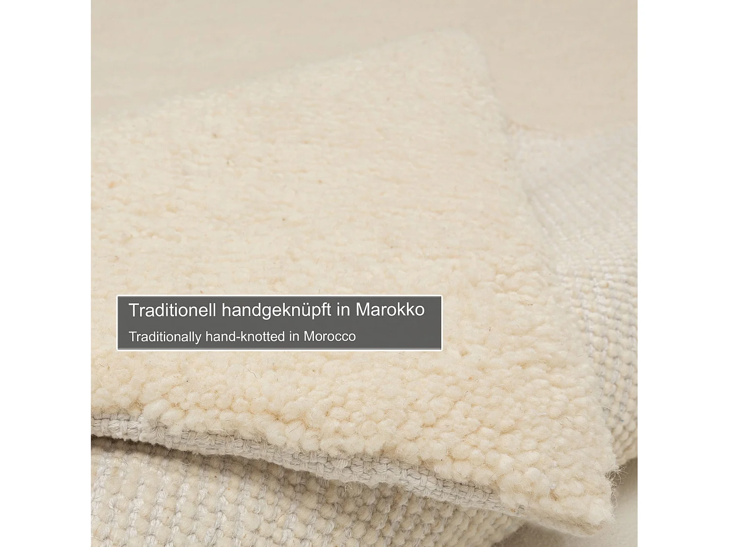 Tapis berbère noué à la main en laine 300x400 cm blanc Hadj
