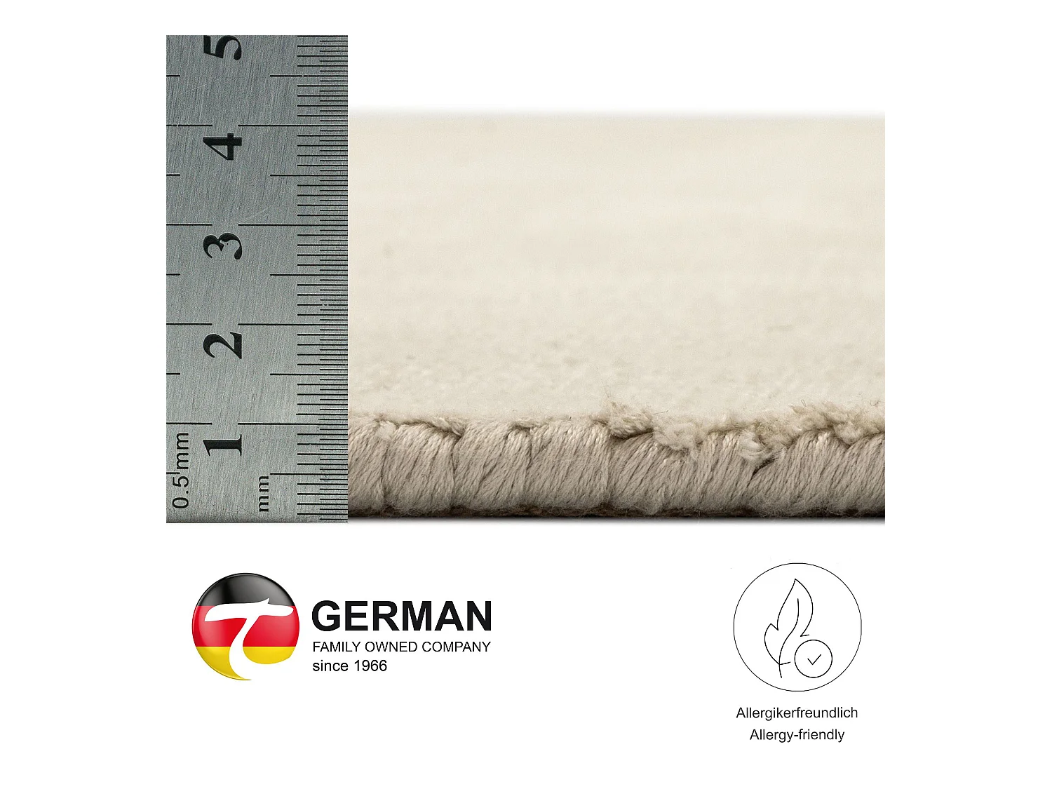 Handgewebter Teppich aus Viskose 190x190 cm Cream Star