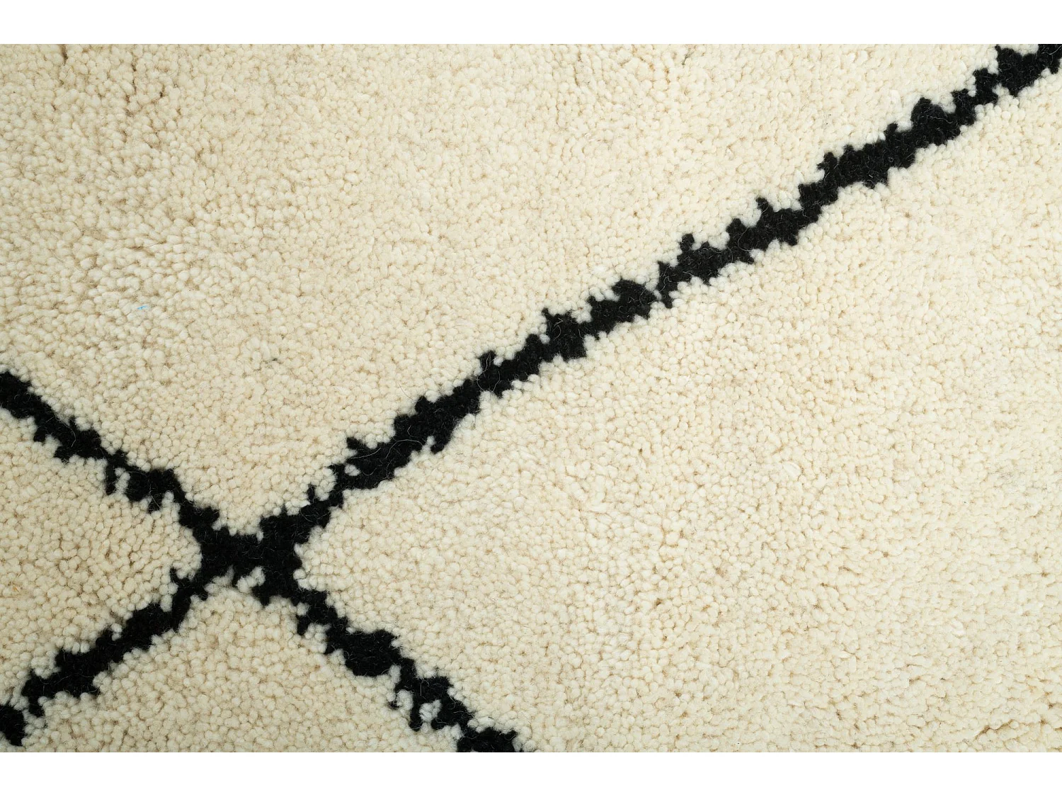 Tapis berbère Marmoucha noué à la main  250x350 cm noir et blanc Marmoucha