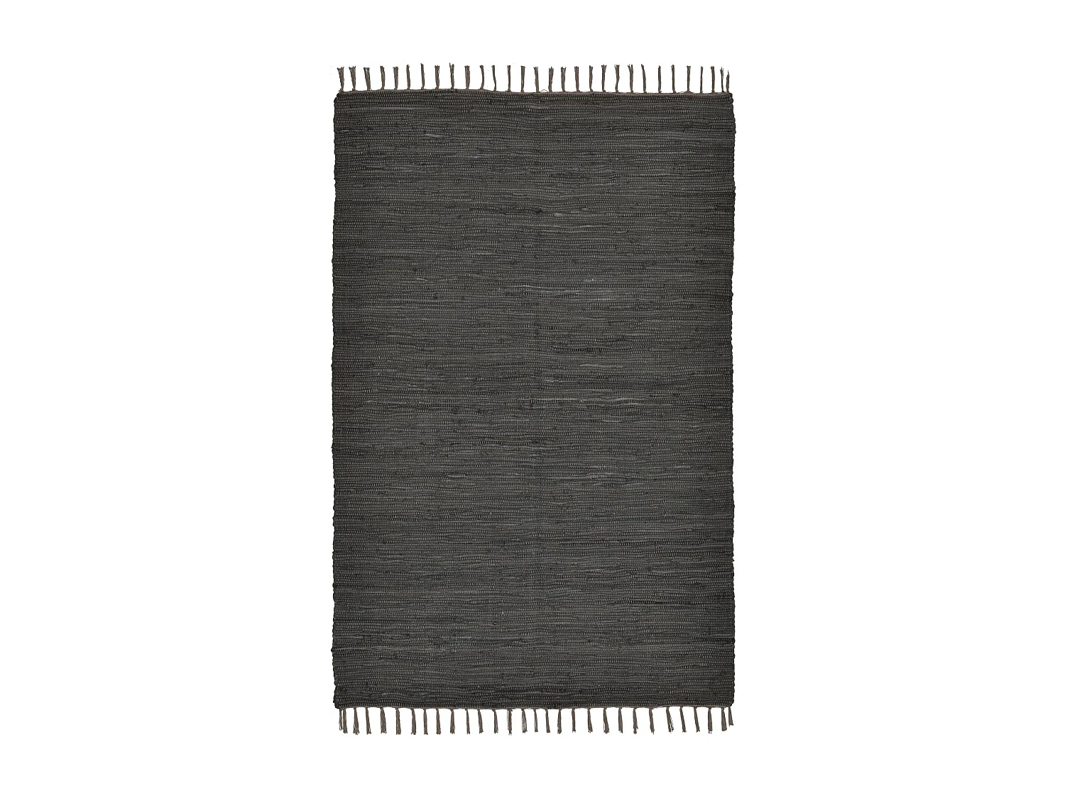 Alfombra de algodón tejida a mano y reversible 40x60 cm Antracita Happy Cotton