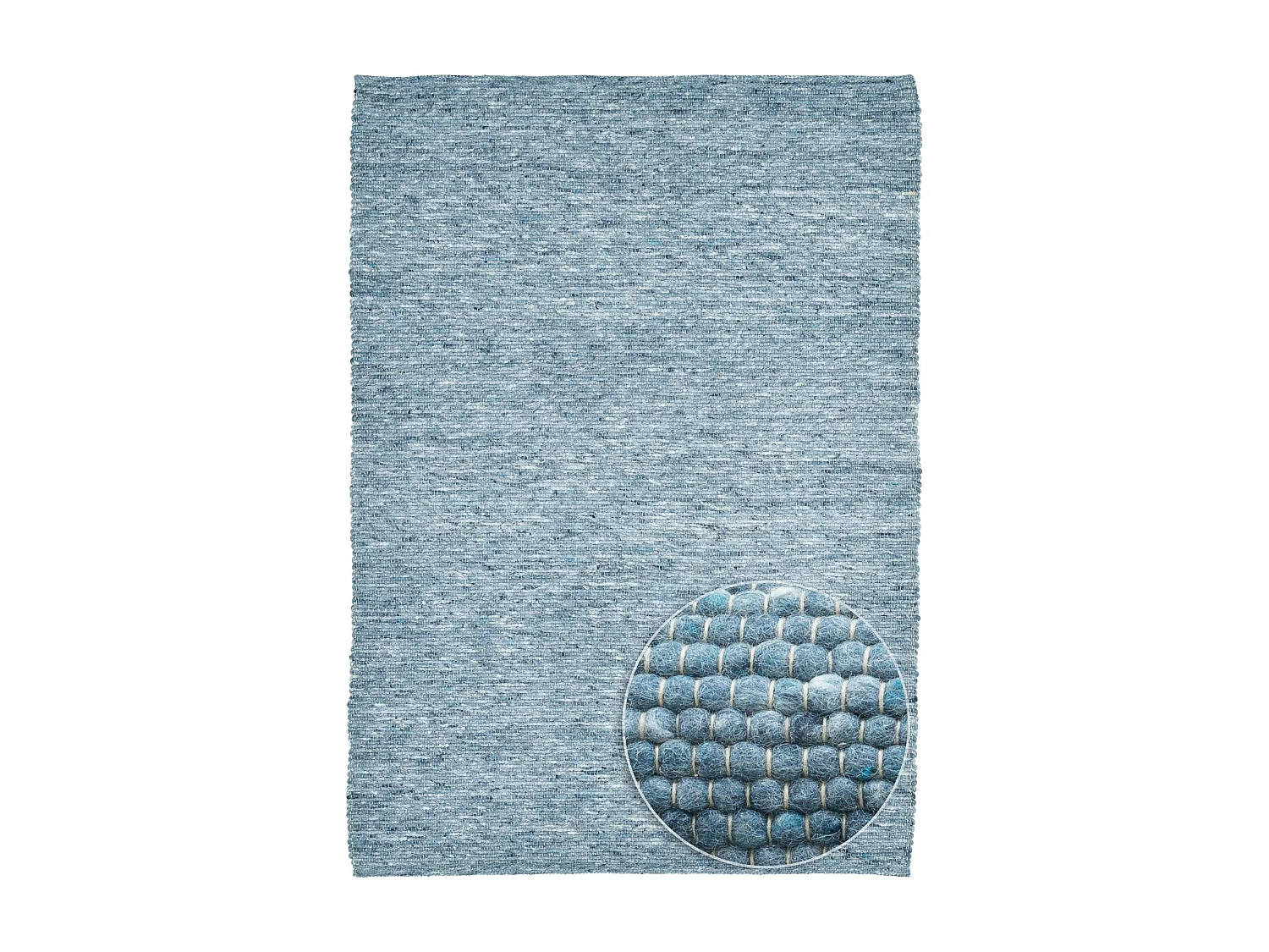 Tapis en laine réversible tissé à la main 90x160 cm bleu Alpen