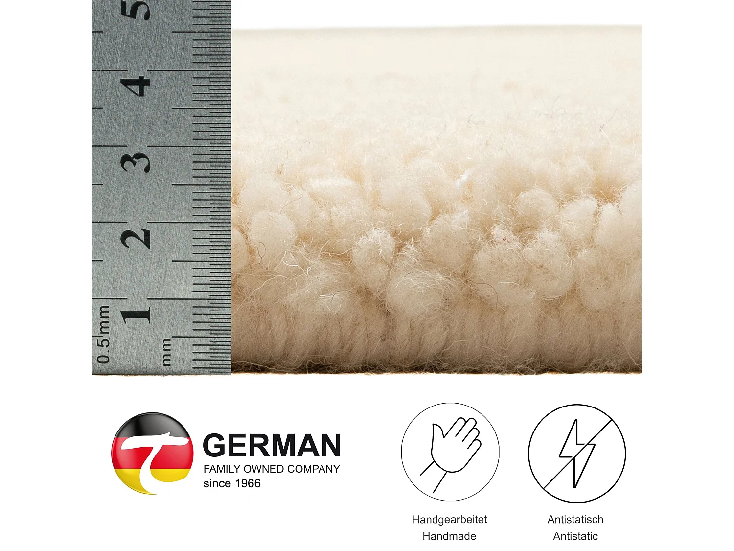 Handgeknüpfter Berberteppich aus Wolle 250x300 cm Weiß Hadj